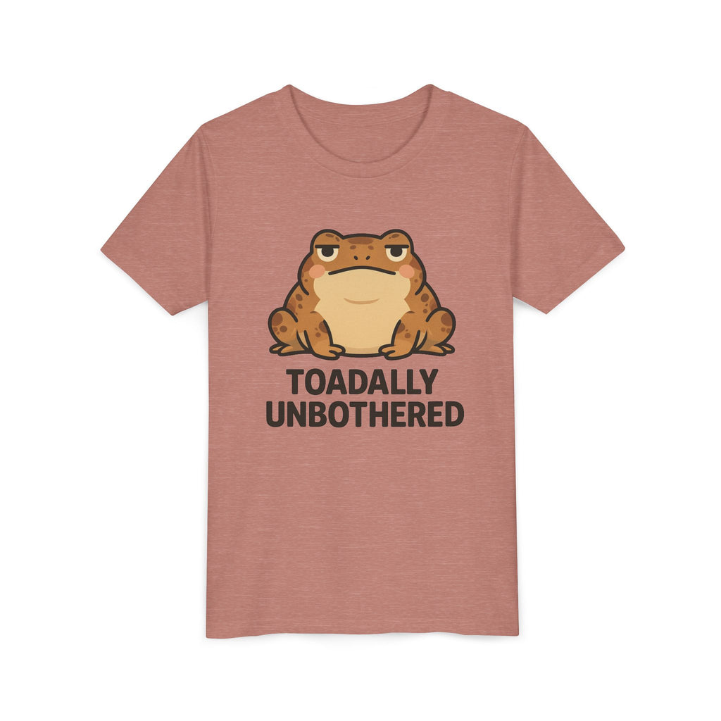 Youth Tee — 'Toadally Unbothered' Cute Frog Graphic Shirt for Kids