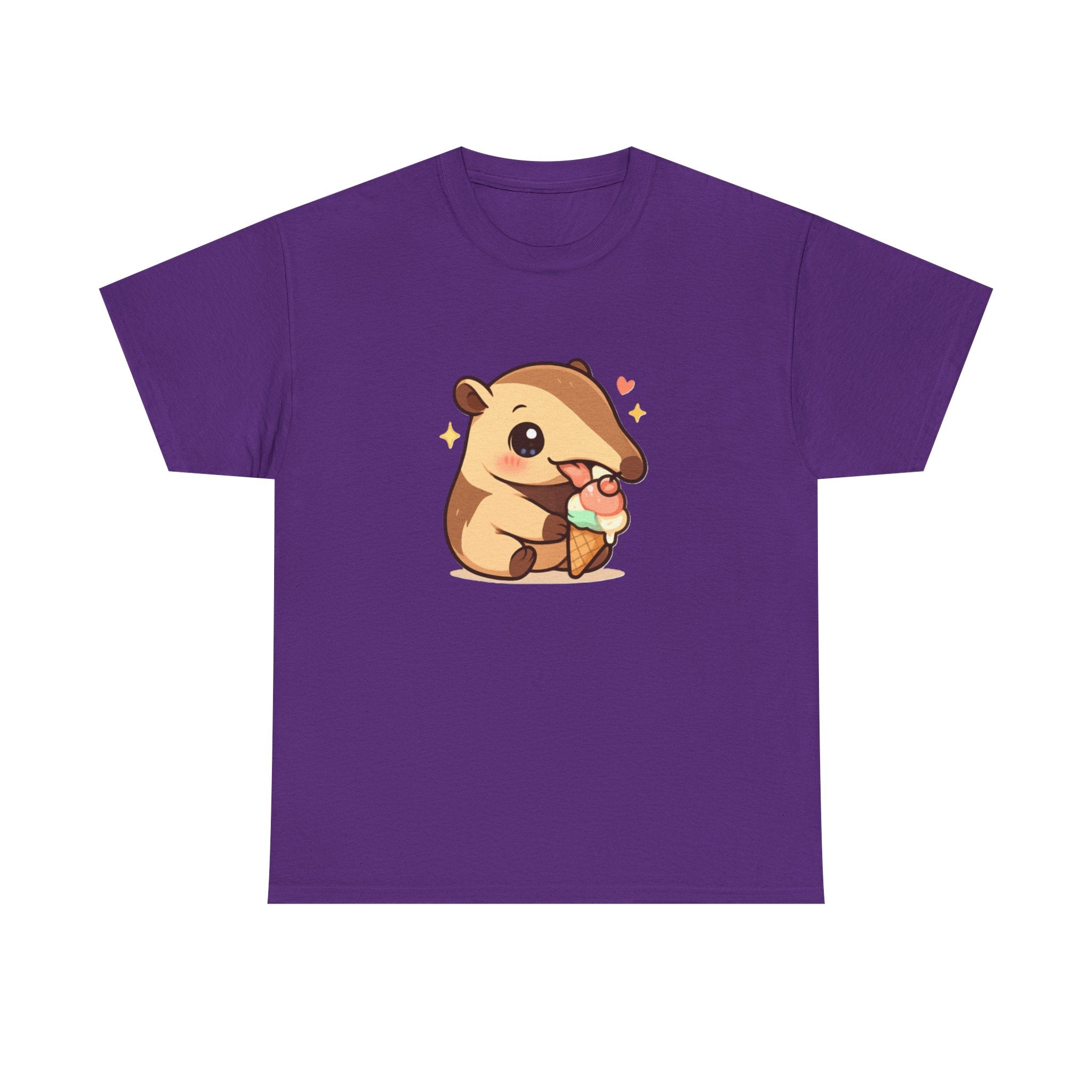 Cute Anteater Eating Ice Cream T-Shirt — Kawaii Animal Tee - Adult