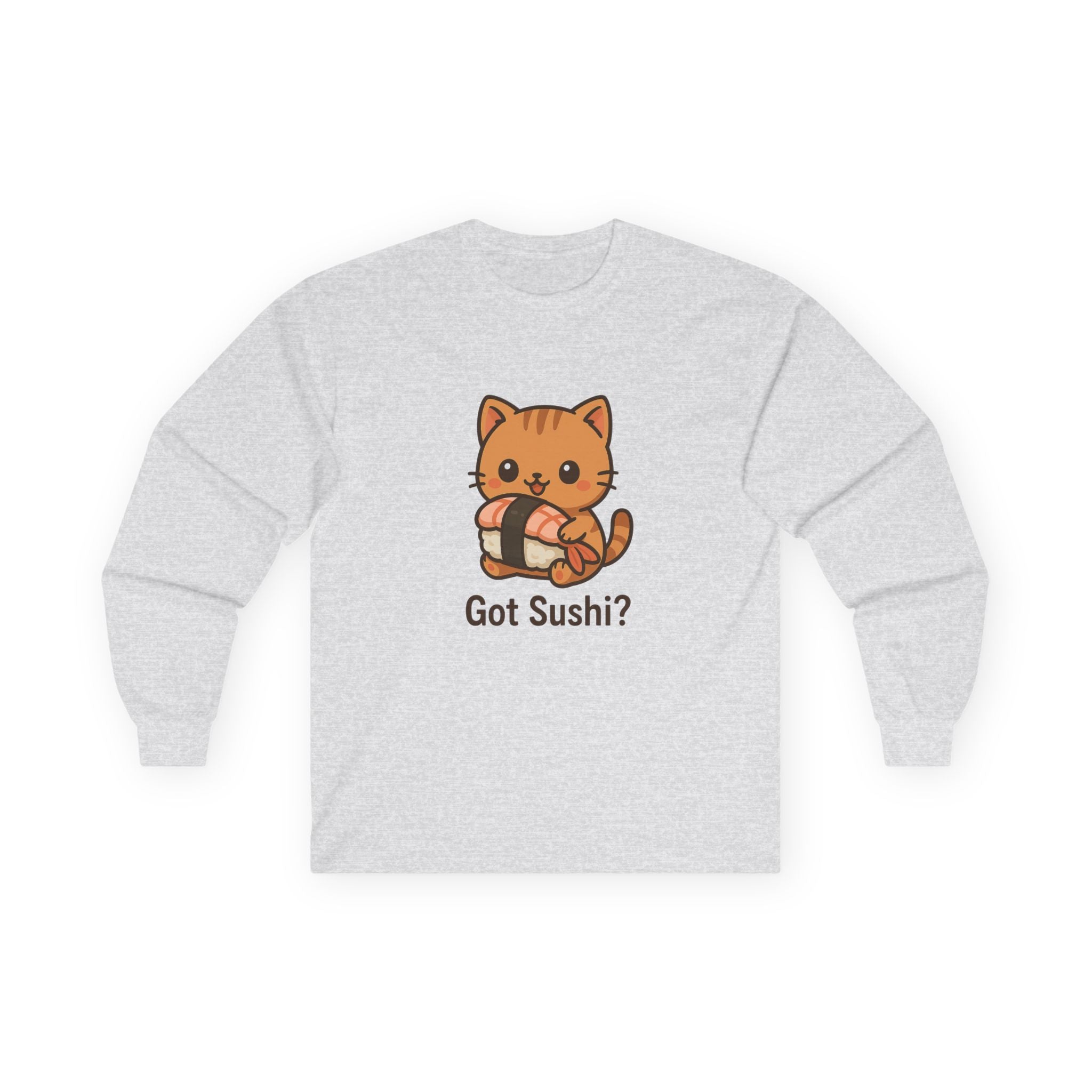 Got Sushi? Cat Long Sleeve Tee — Cute Kawaii Sushi Kitty Shirt - Adult