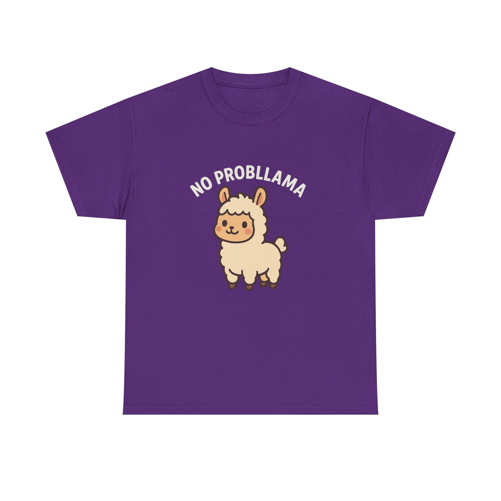 T‑Shirt — Cute “No Probllama” Llama Graphic Tee - Adult