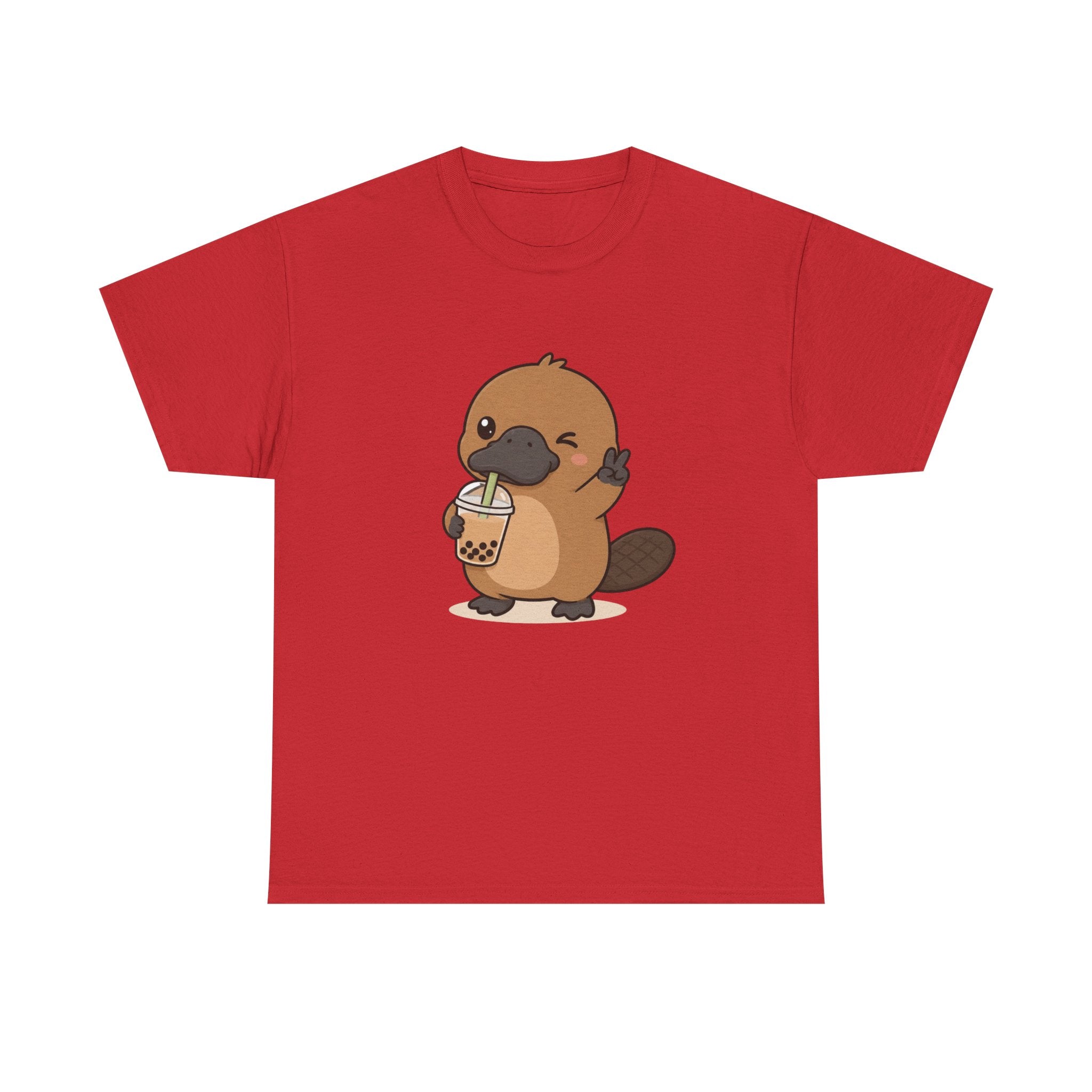Cute Platypus Bubble Tea T‑Shirt - Adult
