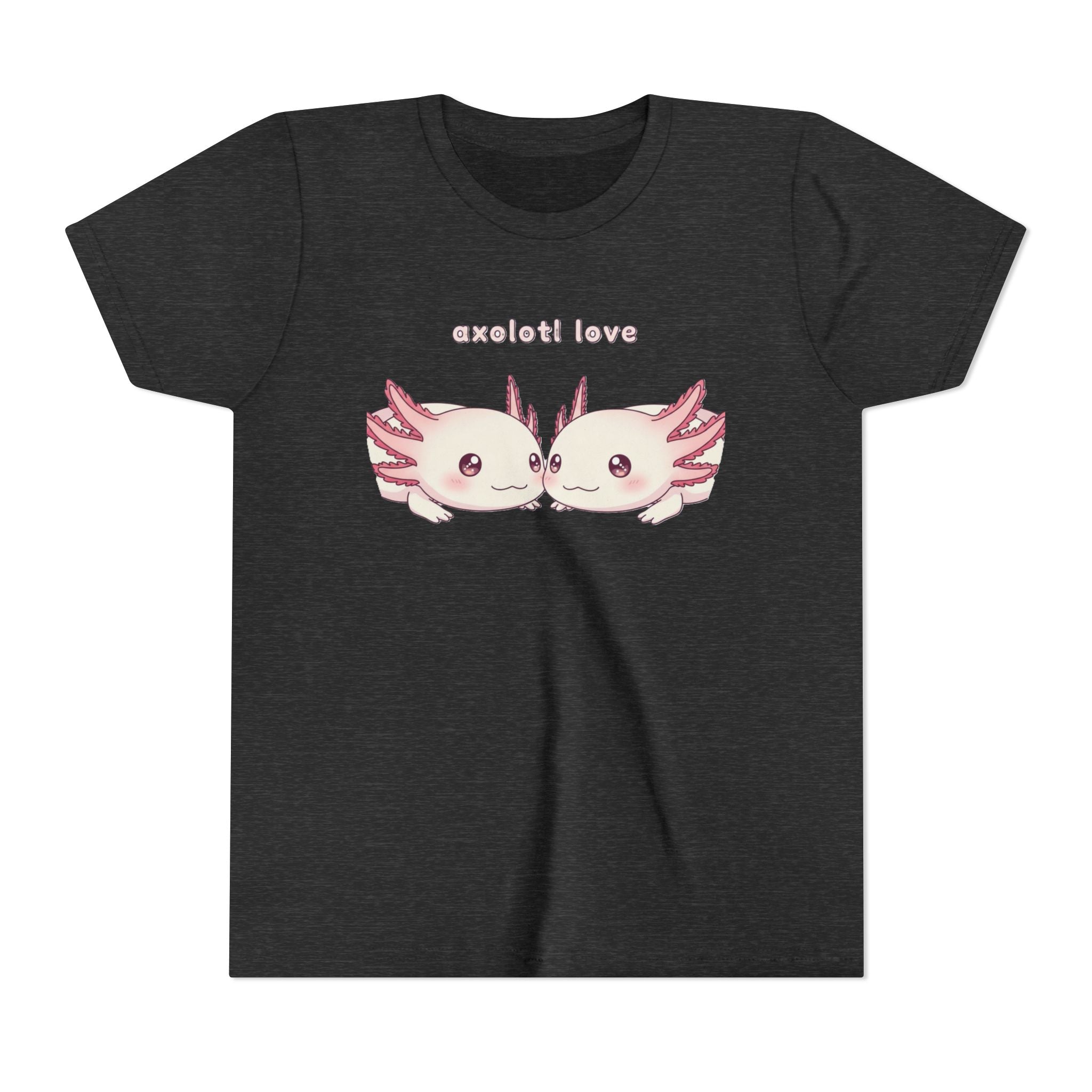 Youth Tee — 'Axolotl Love' Cute Kissing Axolotl Salamander Kids Shirt - Kids