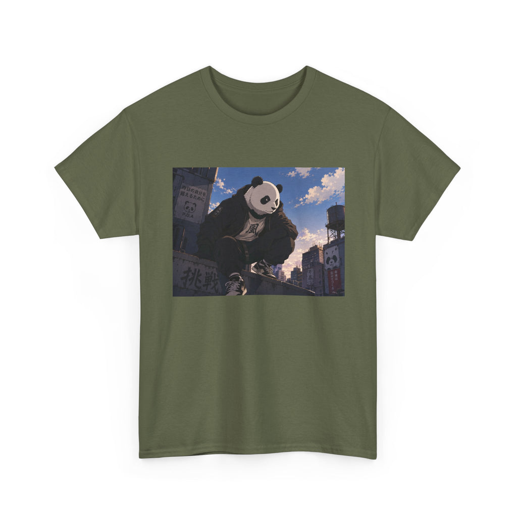 Giant Panda Cityscape Tee – Cute Urban Animal Graphic T-Shirt - Adult