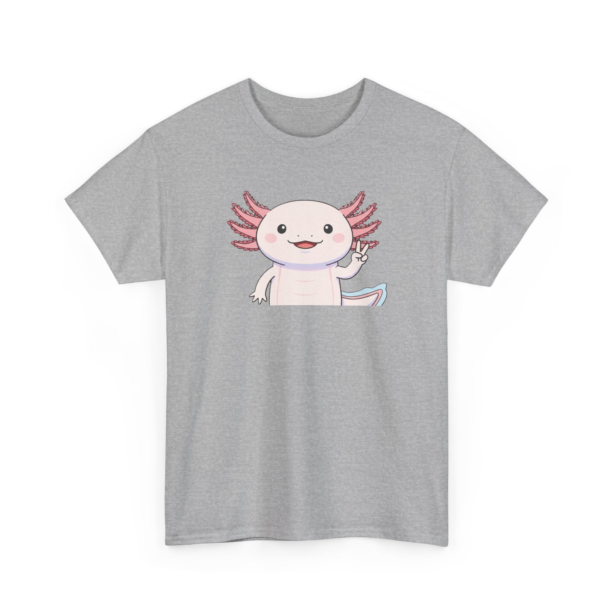 Axolotl Cute Cartoon T‑Shirt — Adorable Pink Axolotl Graphic Tee - Adult