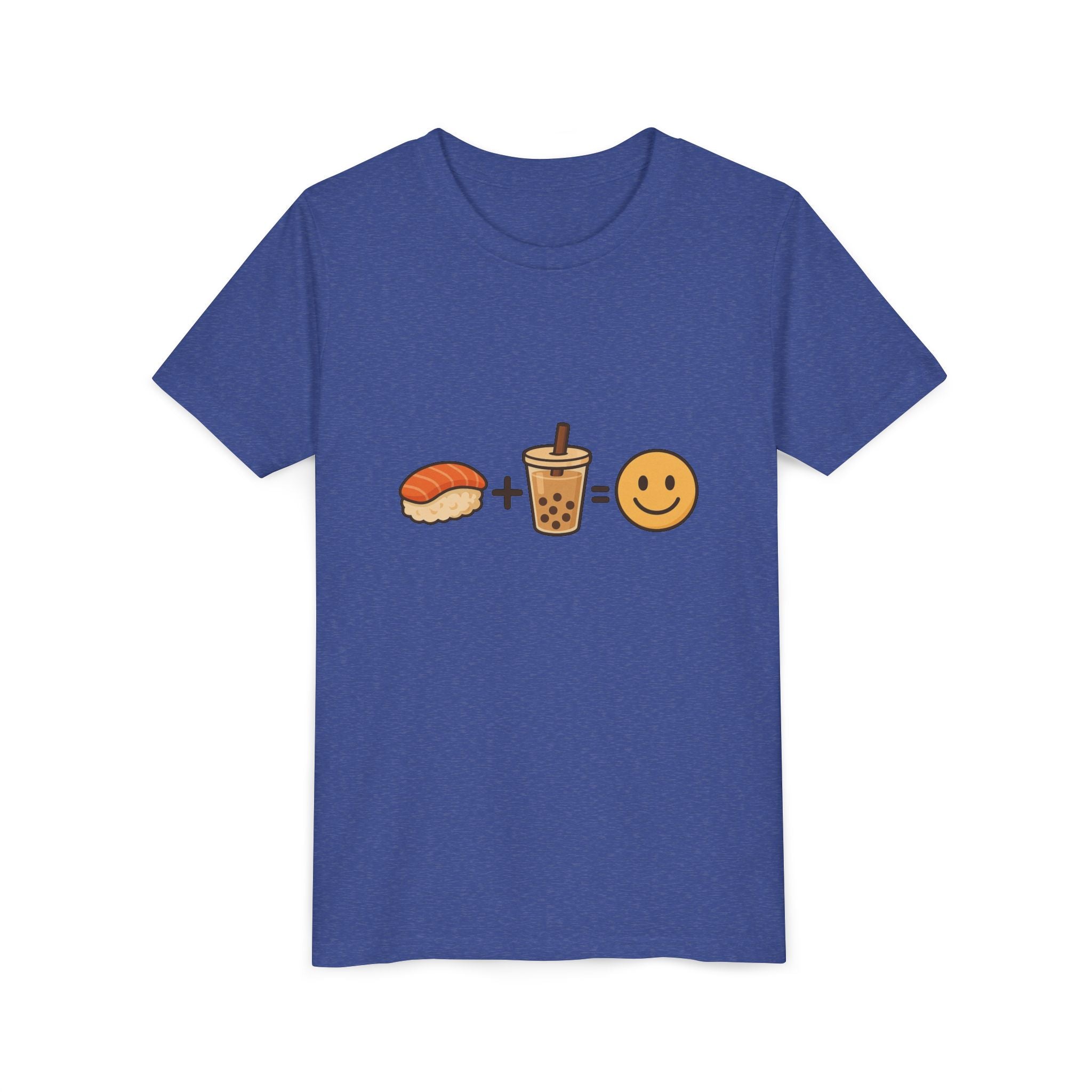 Youth Tee — Sushi + Bubble Tea = Happy Emoji Kids Shirt
