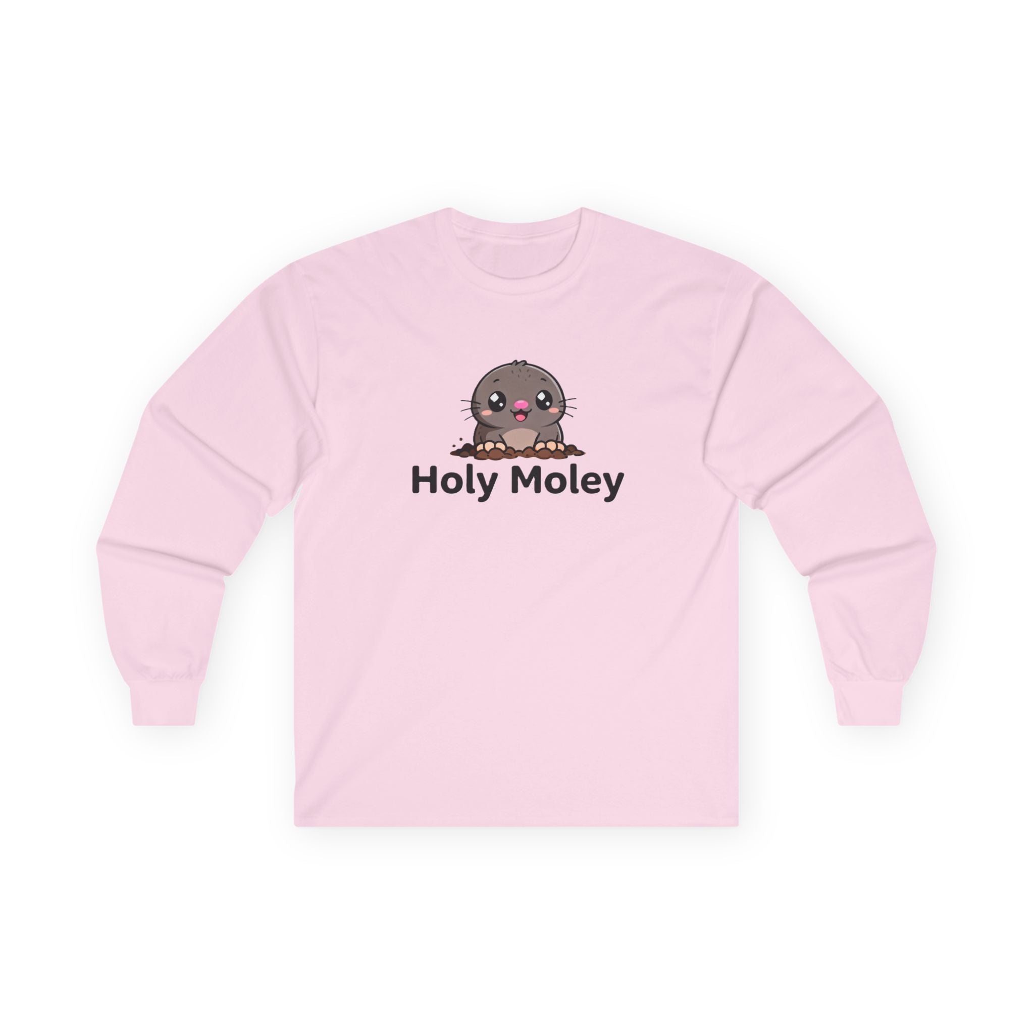 Holy Moley Cute Mole Long Sleeve Tee — Funny Animal Graphic Shirt - Adult