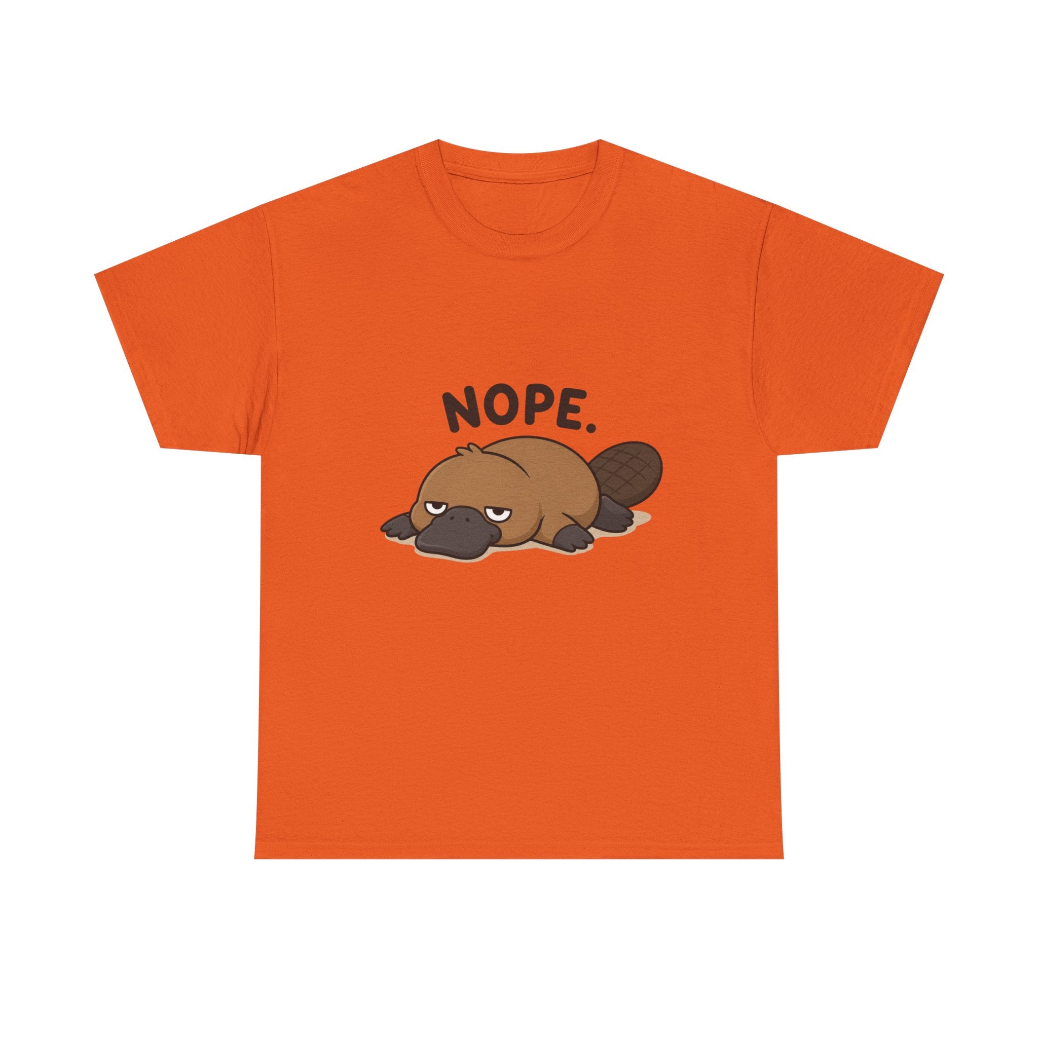 Nope Platypus T-Shirt — Cute Lazy Platypus Graphic Tee - Adult