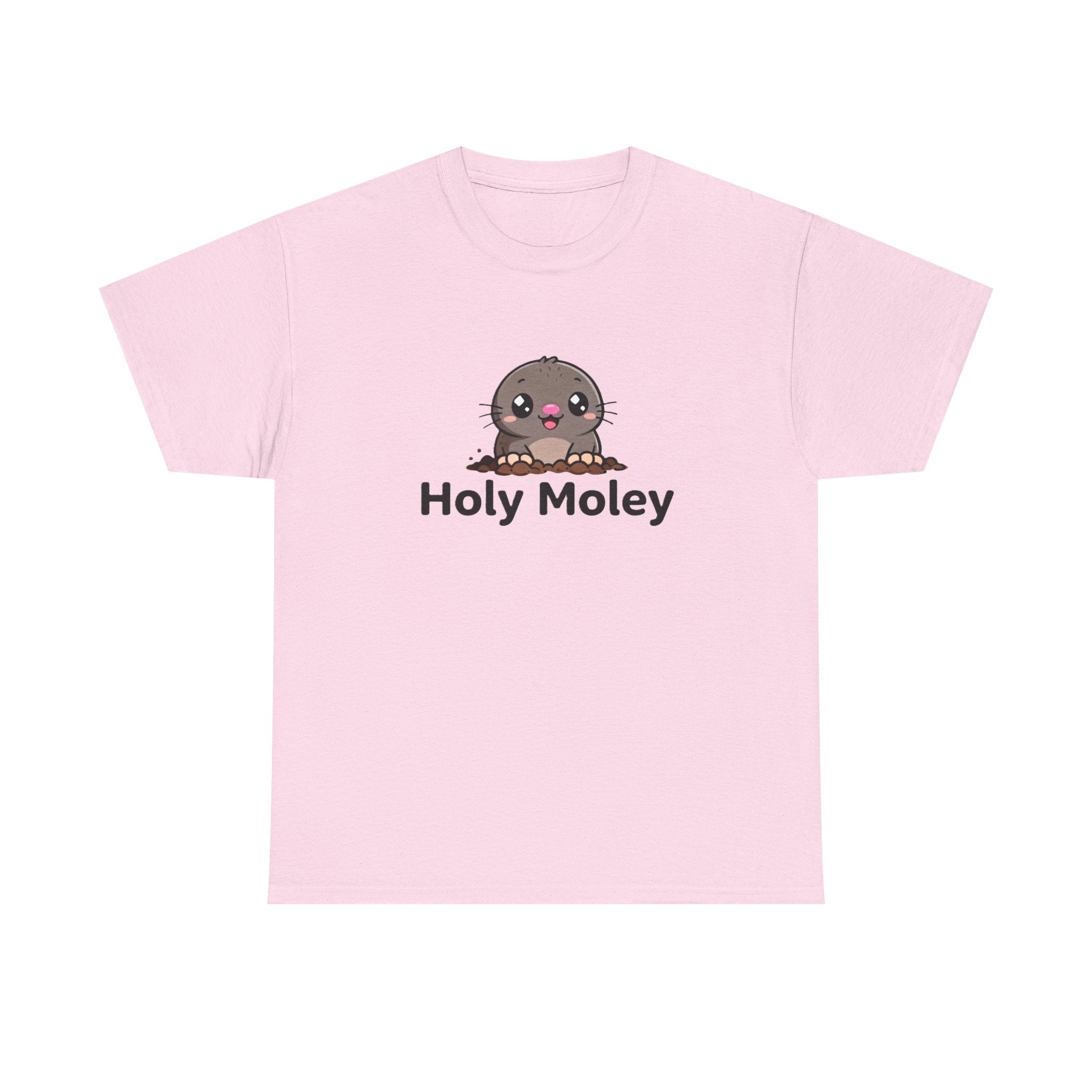 Holy Moley Mole T-Shirt — Cute Cartoon Mole Tee with 'Holy Moley' Text - Adult