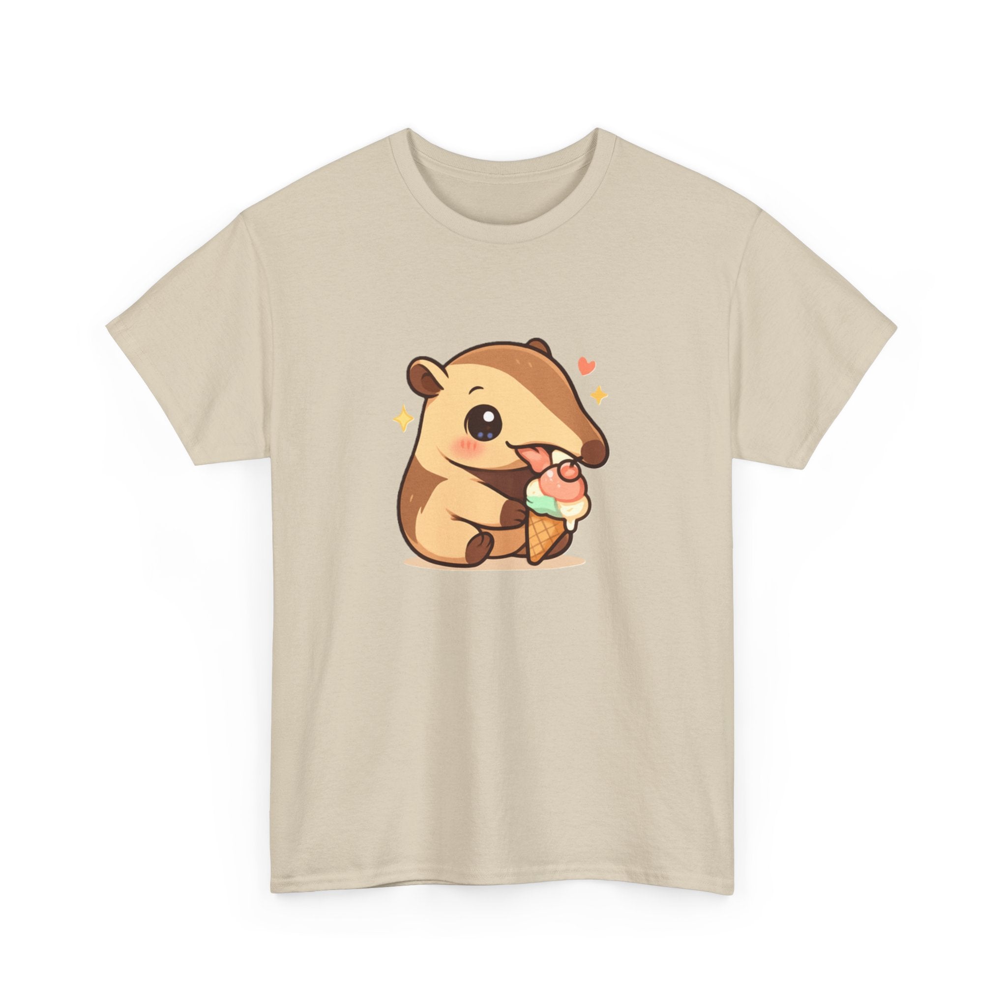Cute Anteater Eating Ice Cream T-Shirt — Kawaii Animal Tee - Adult