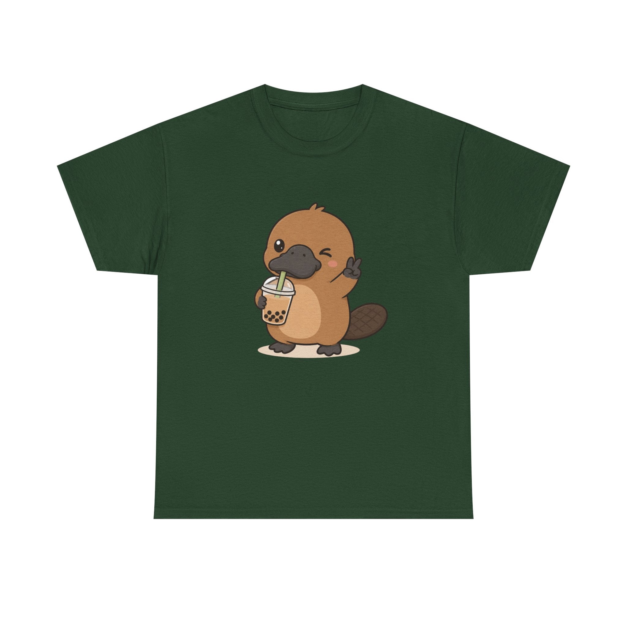 Cute Platypus Bubble Tea T‑Shirt - Adult