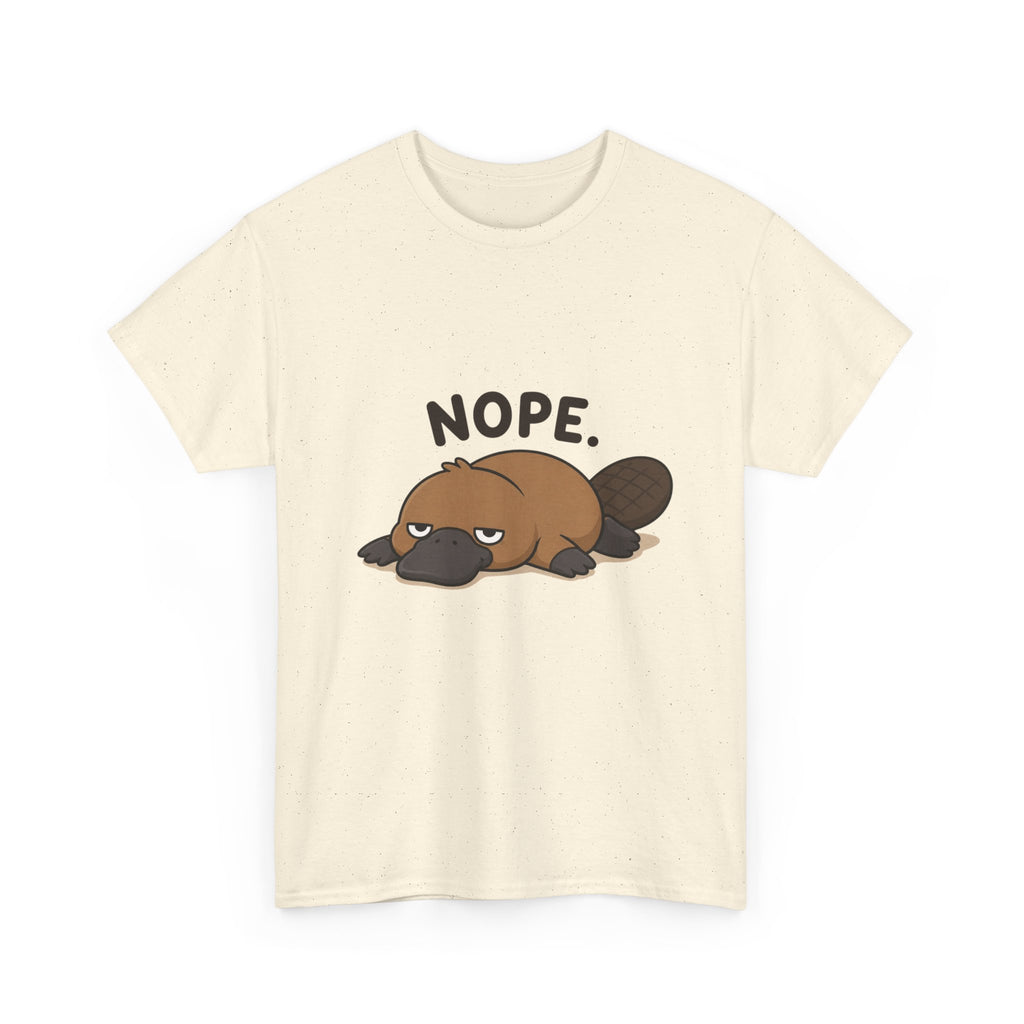 Nope Platypus T-Shirt — Cute Lazy Platypus Graphic Tee - Adult
