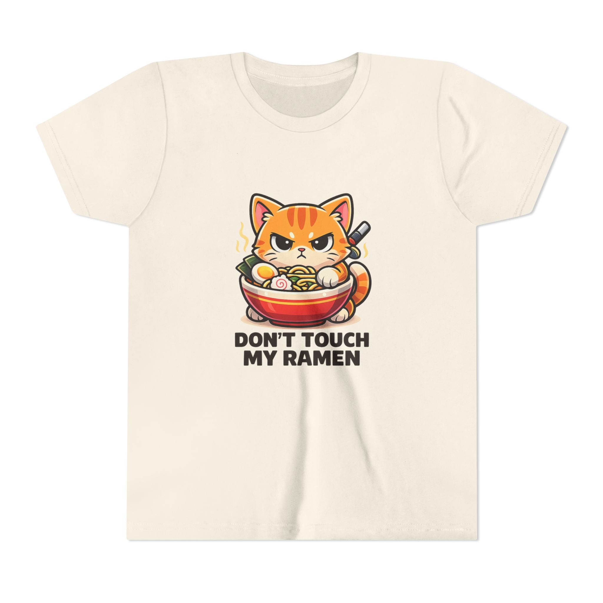 Youth Tee - “Don't Touch My Ramen” Cute Cat Ramen Bowl Shirt