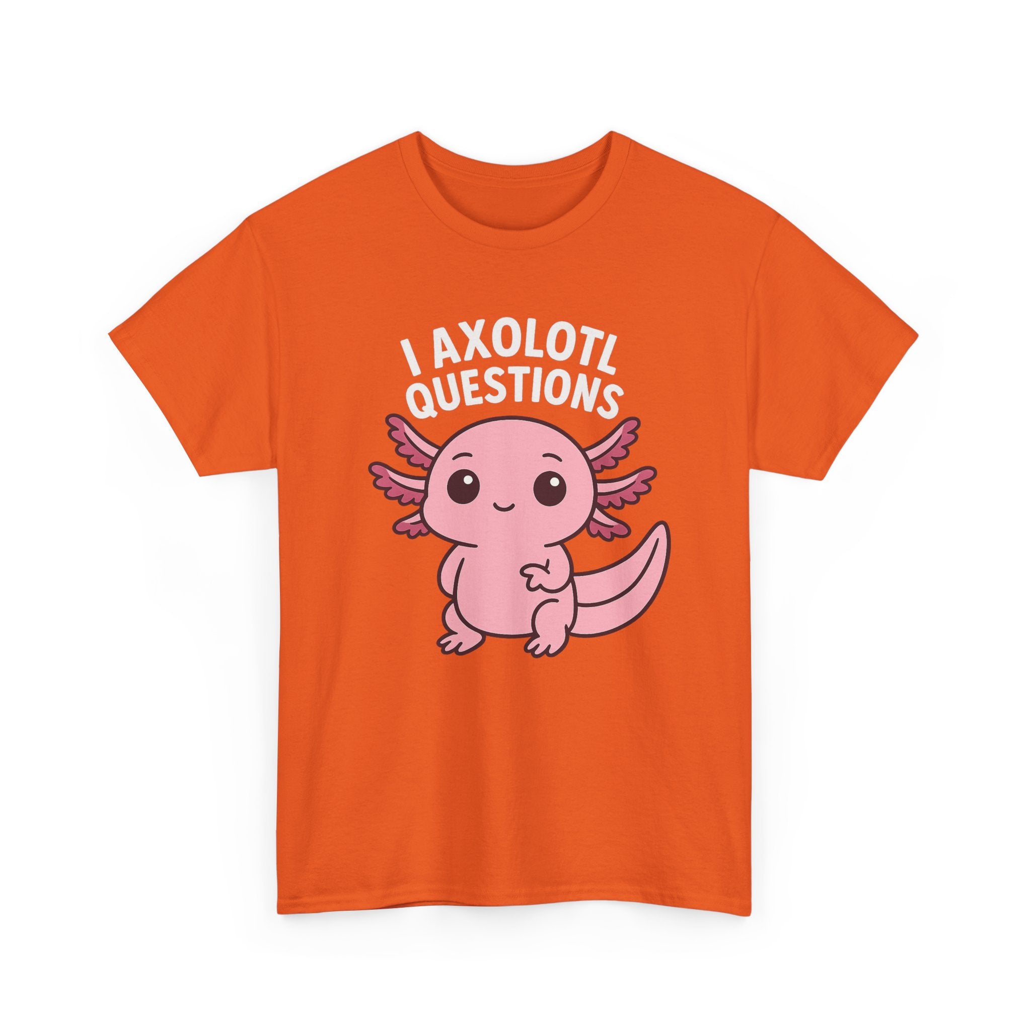 Axolotl Cute Tee — "I Axolotl Questions" Funny Pink Axolotl Graphic T-Shirt - Adult