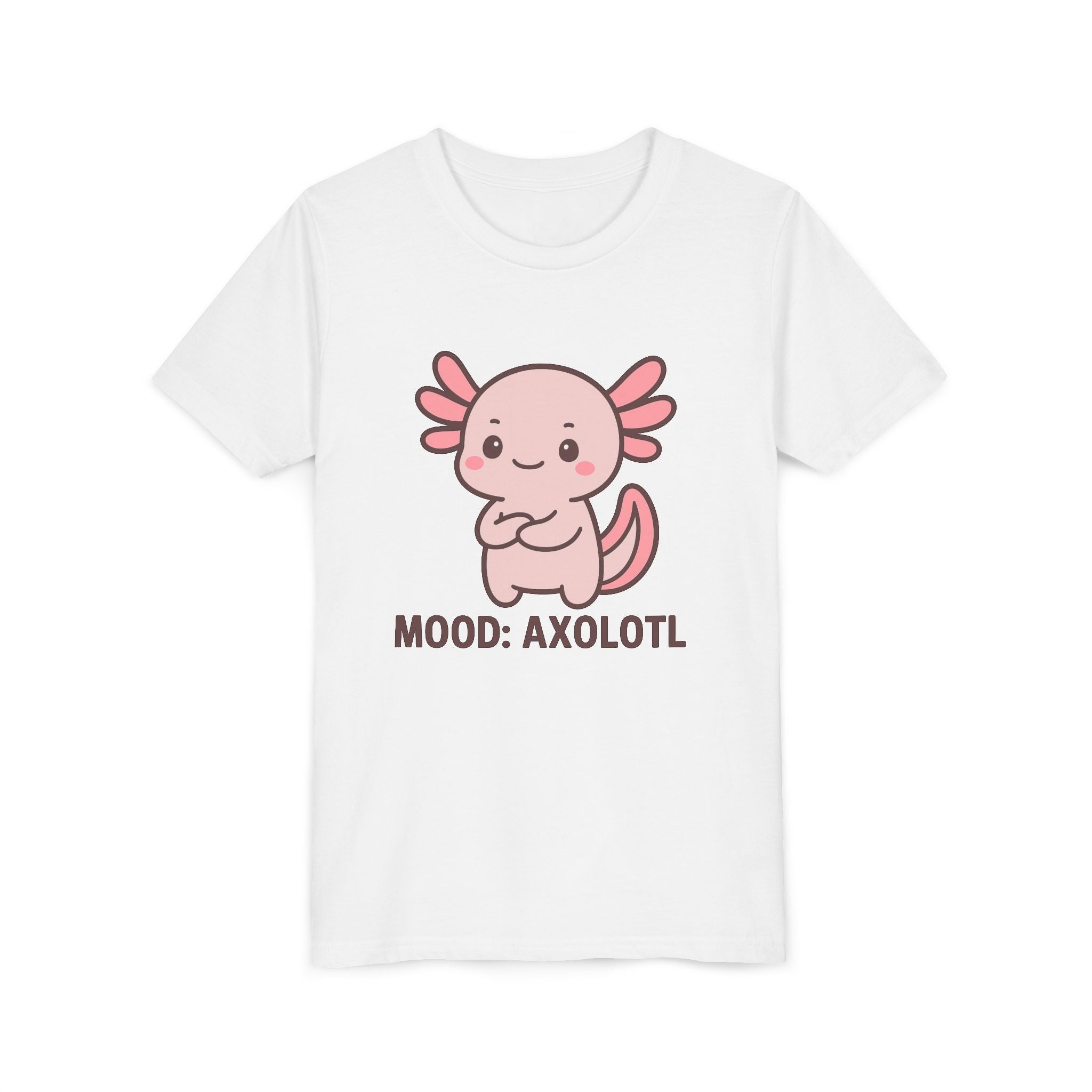 Youth Tee - "Mood: Axolotl" Cute Pink Axolotl Kids T-Shirt