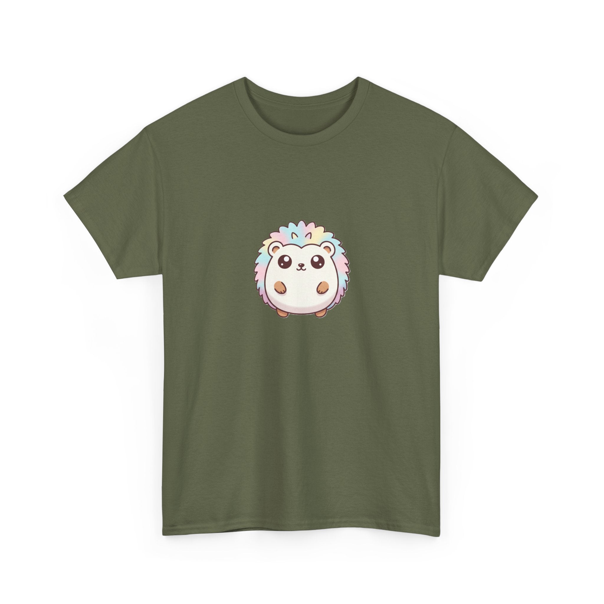 Cute Rainbow Hedgehog T-Shirt — Kawaii Animal Graphic Tee - Adult