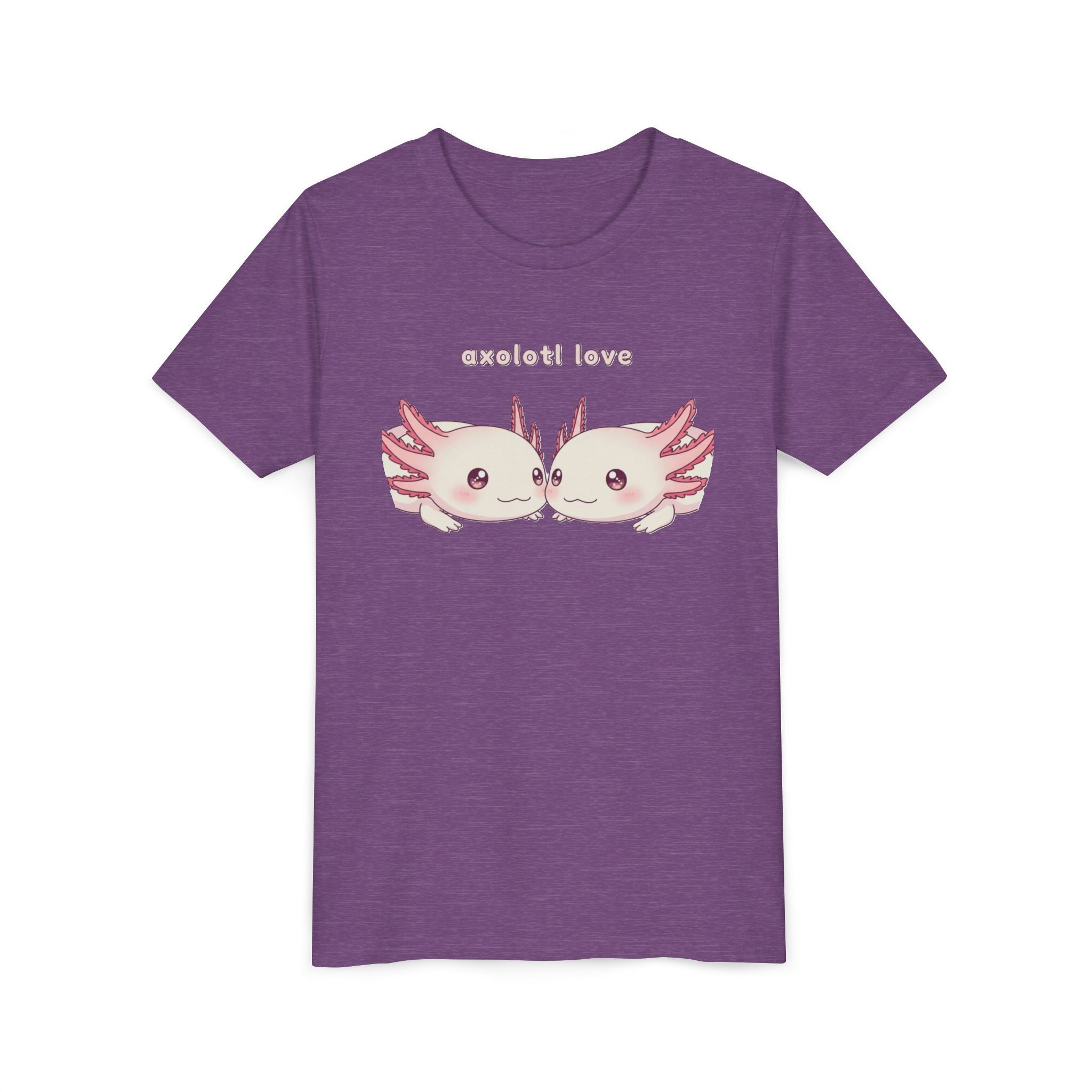 Youth Tee — 'Axolotl Love' Cute Kissing Axolotl Salamander Kids Shirt - Kids
