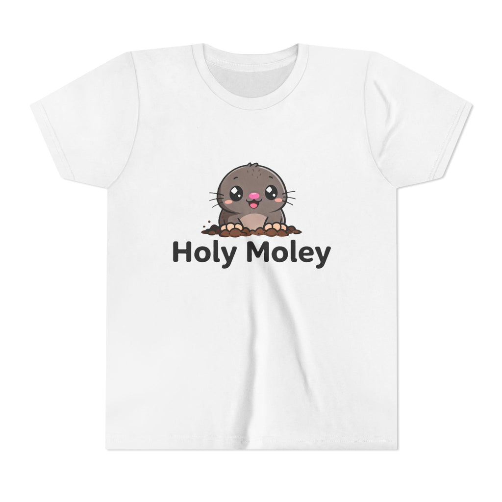 Youth Tee — Cute 'Holy Moley' Mole Kids T‑Shirt (Playful Animal Pun)