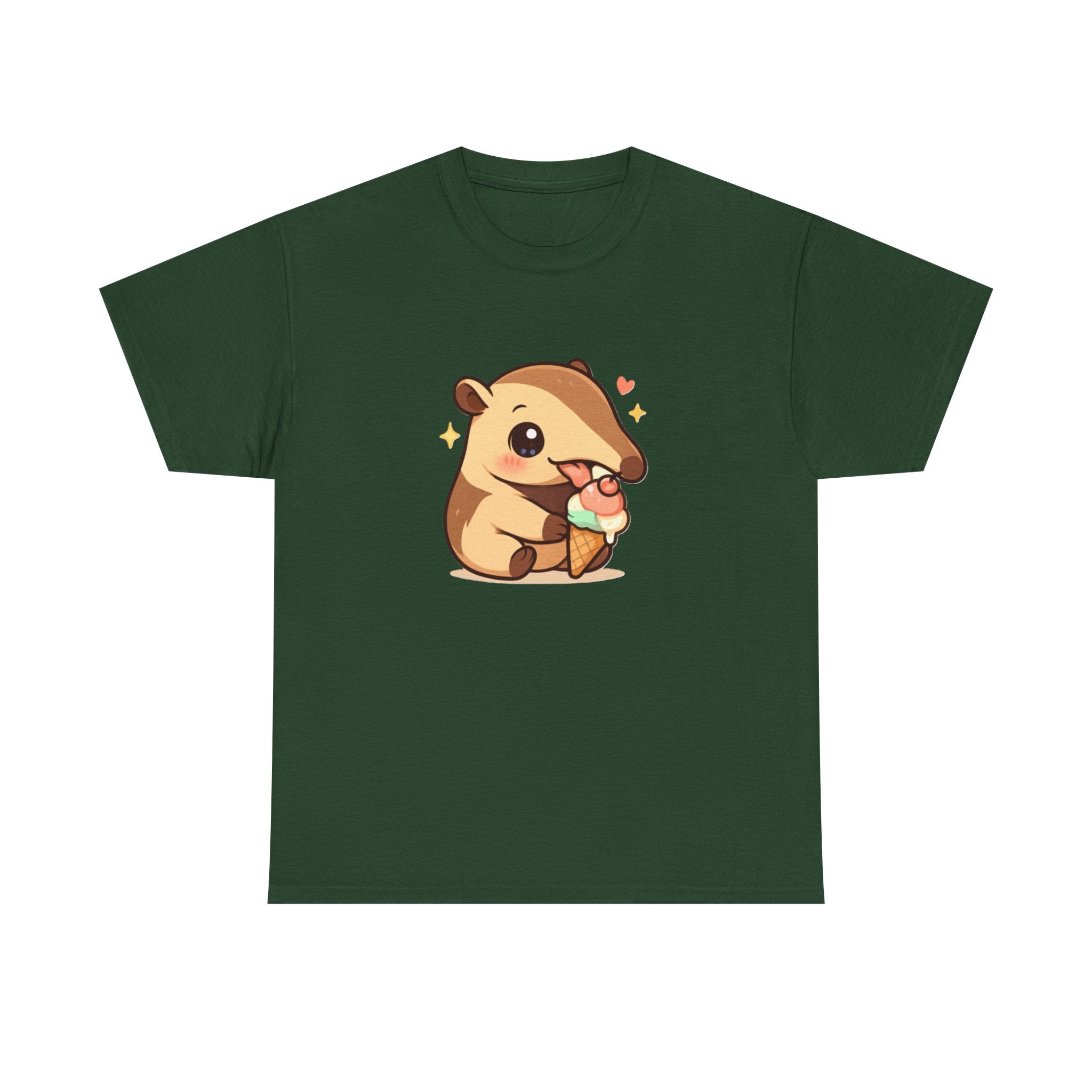 Cute Anteater Eating Ice Cream T-Shirt — Kawaii Animal Tee - Adult