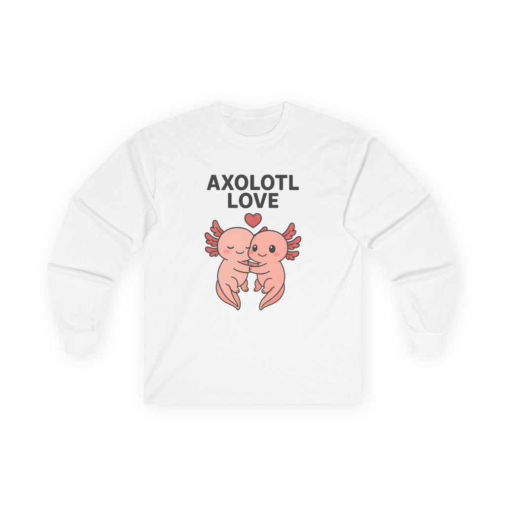 Axolotl Love Long Sleeve Tee — Cute Matching Axolotl Salamander Heart Shirt - Adult