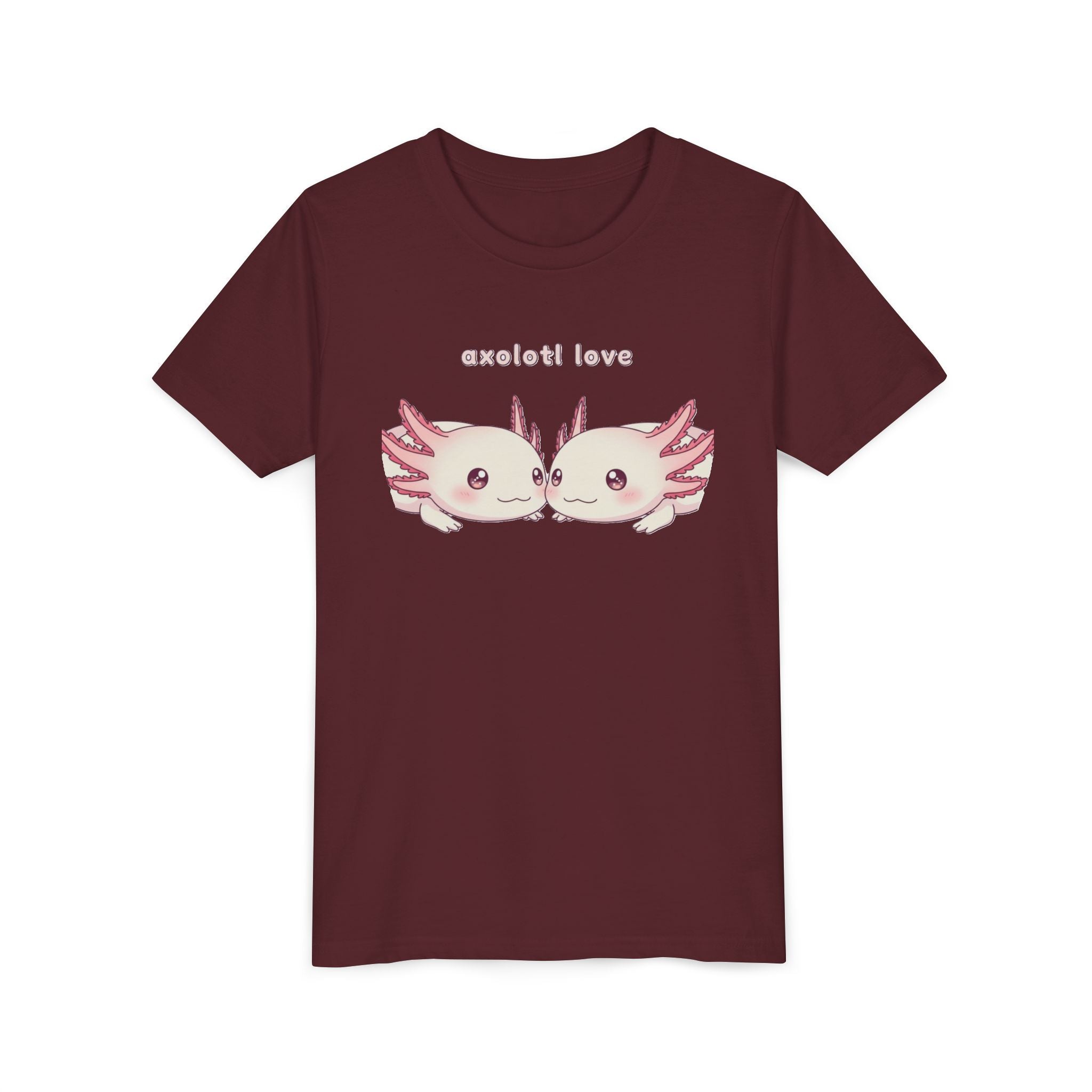 Youth Tee — 'Axolotl Love' Cute Kissing Axolotl Salamander Kids Shirt - Kids