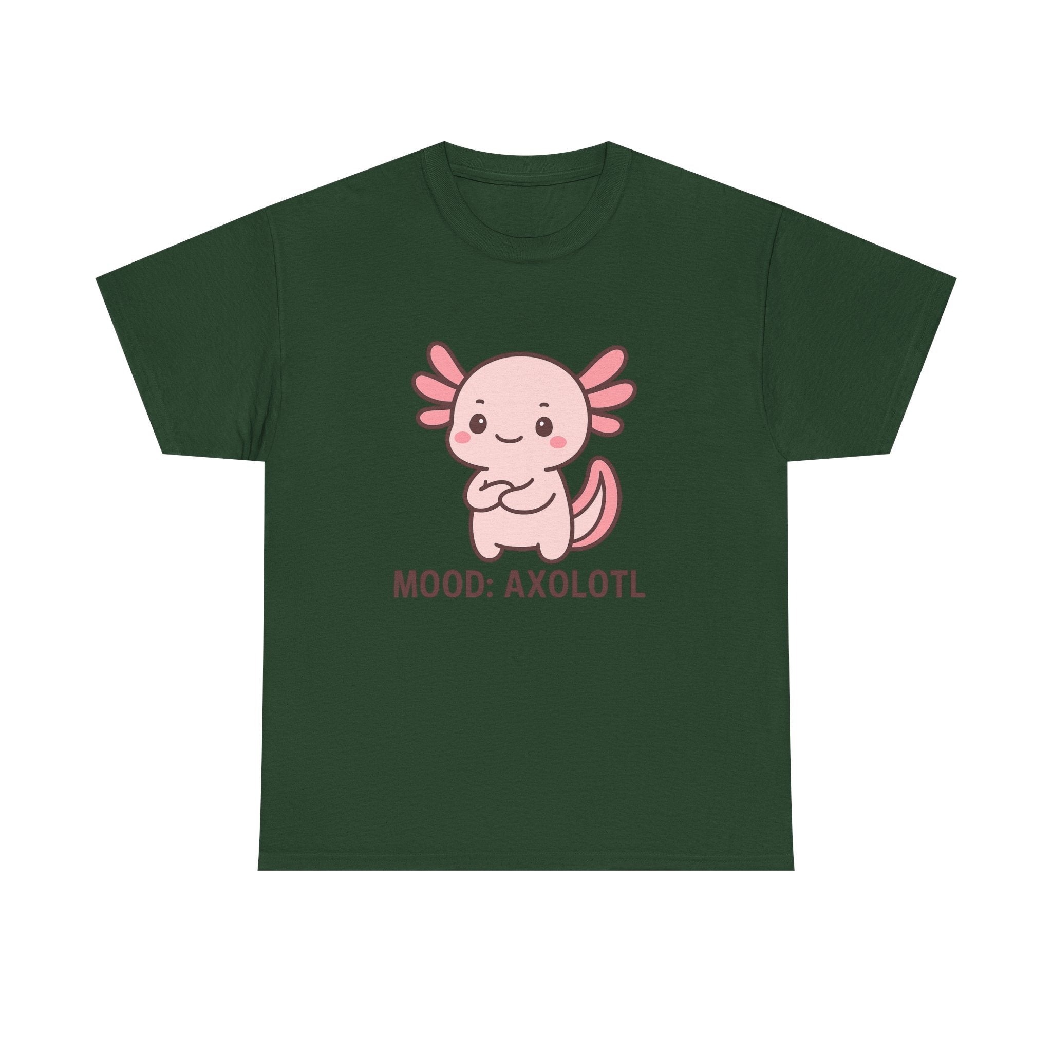 Axolotl Mood Tee — Cute Pink Axolotl Salamander Graphic T-Shirt - Adult