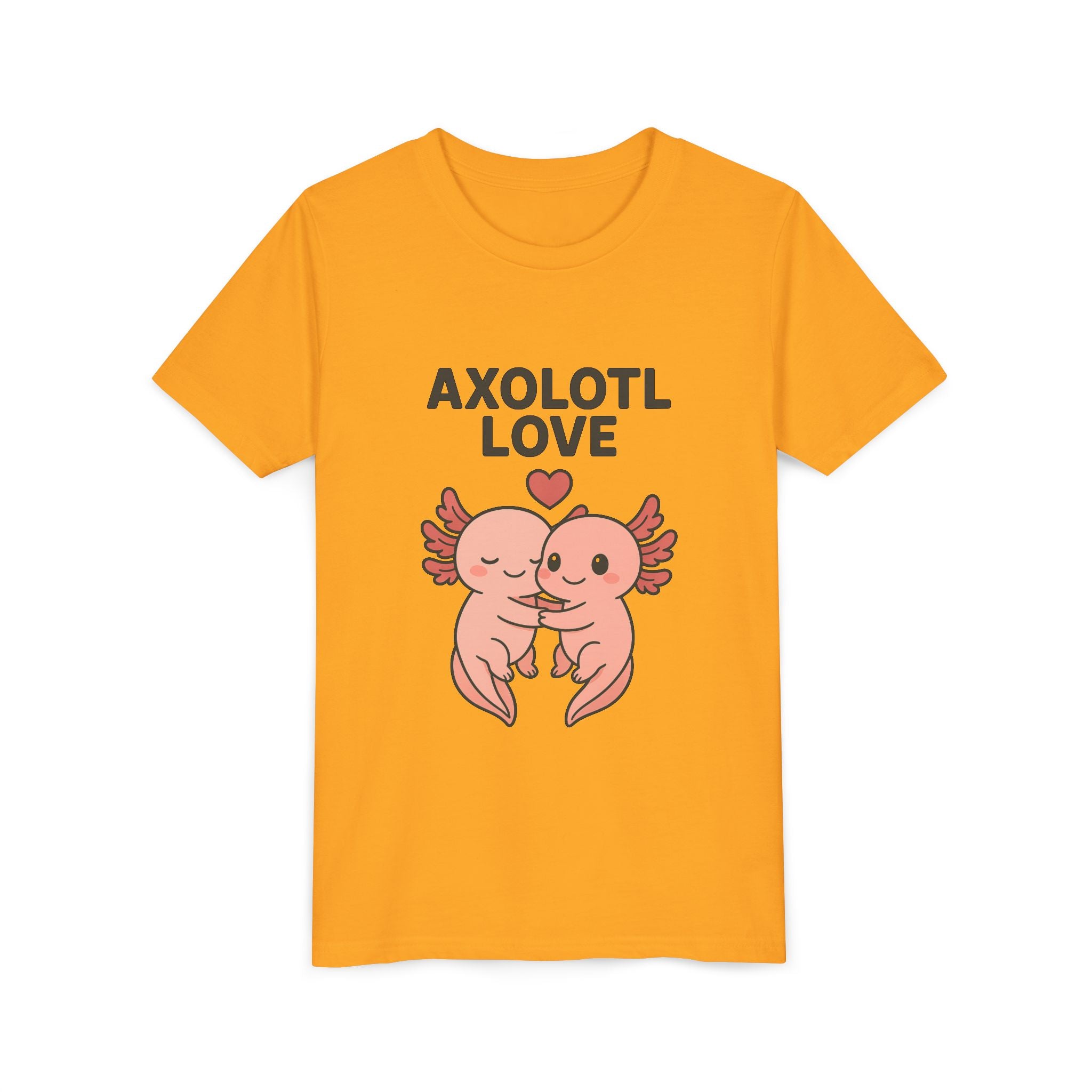 Axolotl Love Youth Tee – Cute Hugging Axolotl Salamander Kids Shirt - Kids