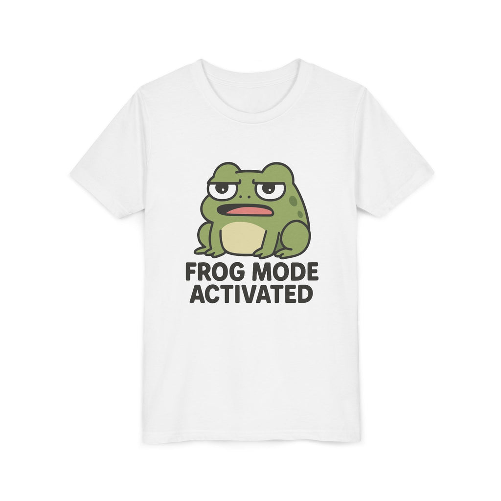 Youth Tee — 'Frog Mode Activated' Cute Frog Graphic Shirt