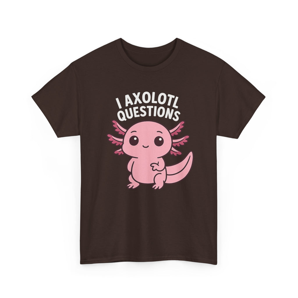 Axolotl Cute Tee — "I Axolotl Questions" Funny Pink Axolotl Graphic T-Shirt - Adult