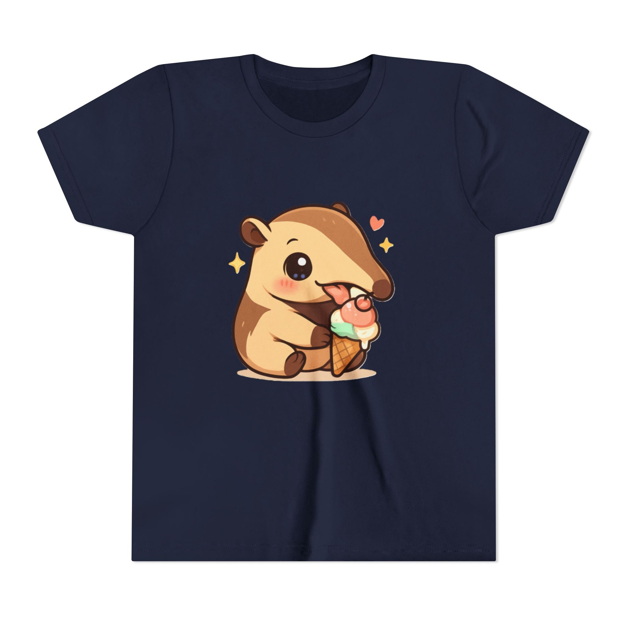 Cute Anteater Kids Tee – Kawaii Anteater Eating Ice Cream T-Shirt for Toddlers & Children