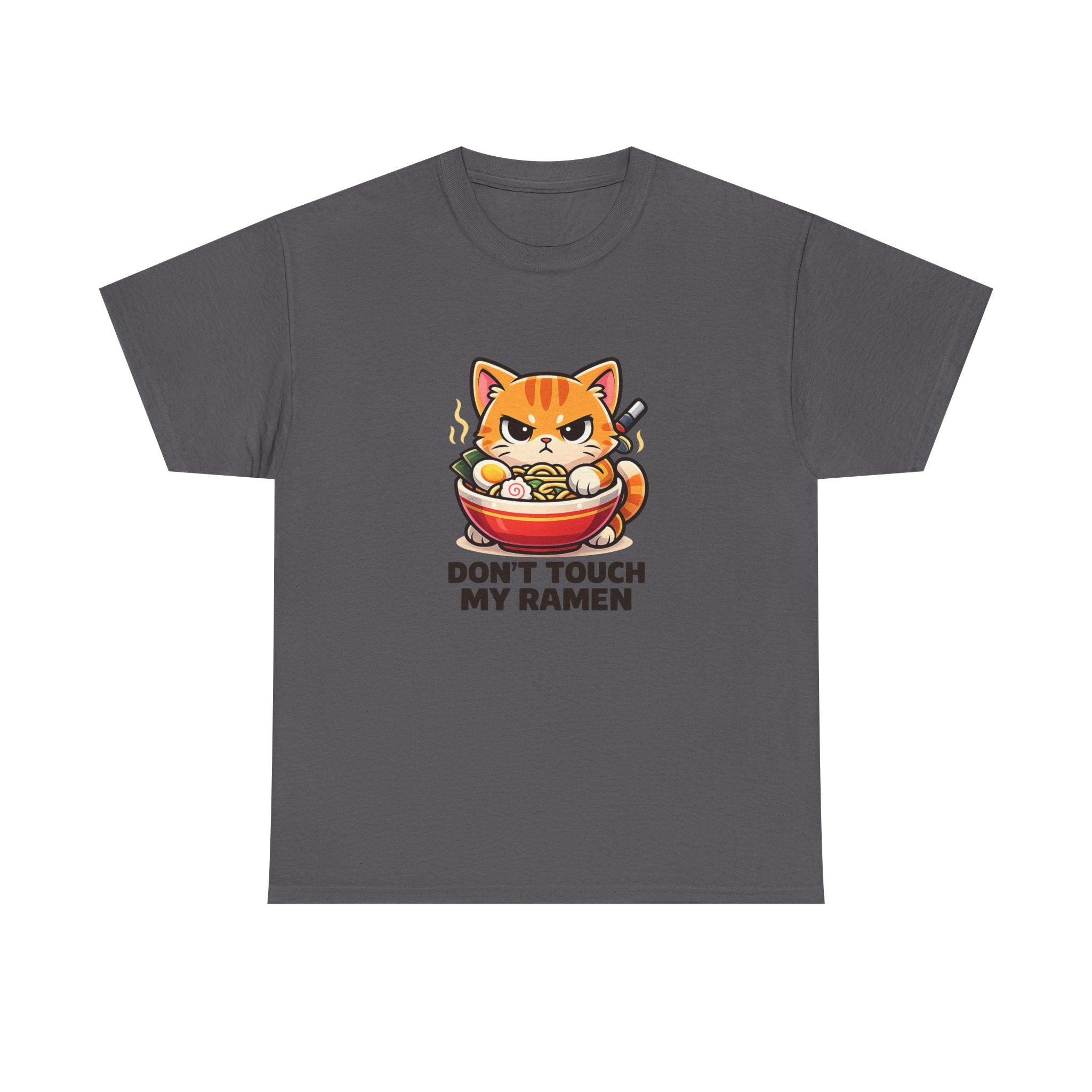 Don't Touch My Ramen T-Shirt — Cute Cat in Ramen Bowl Graphic Tee - Adult