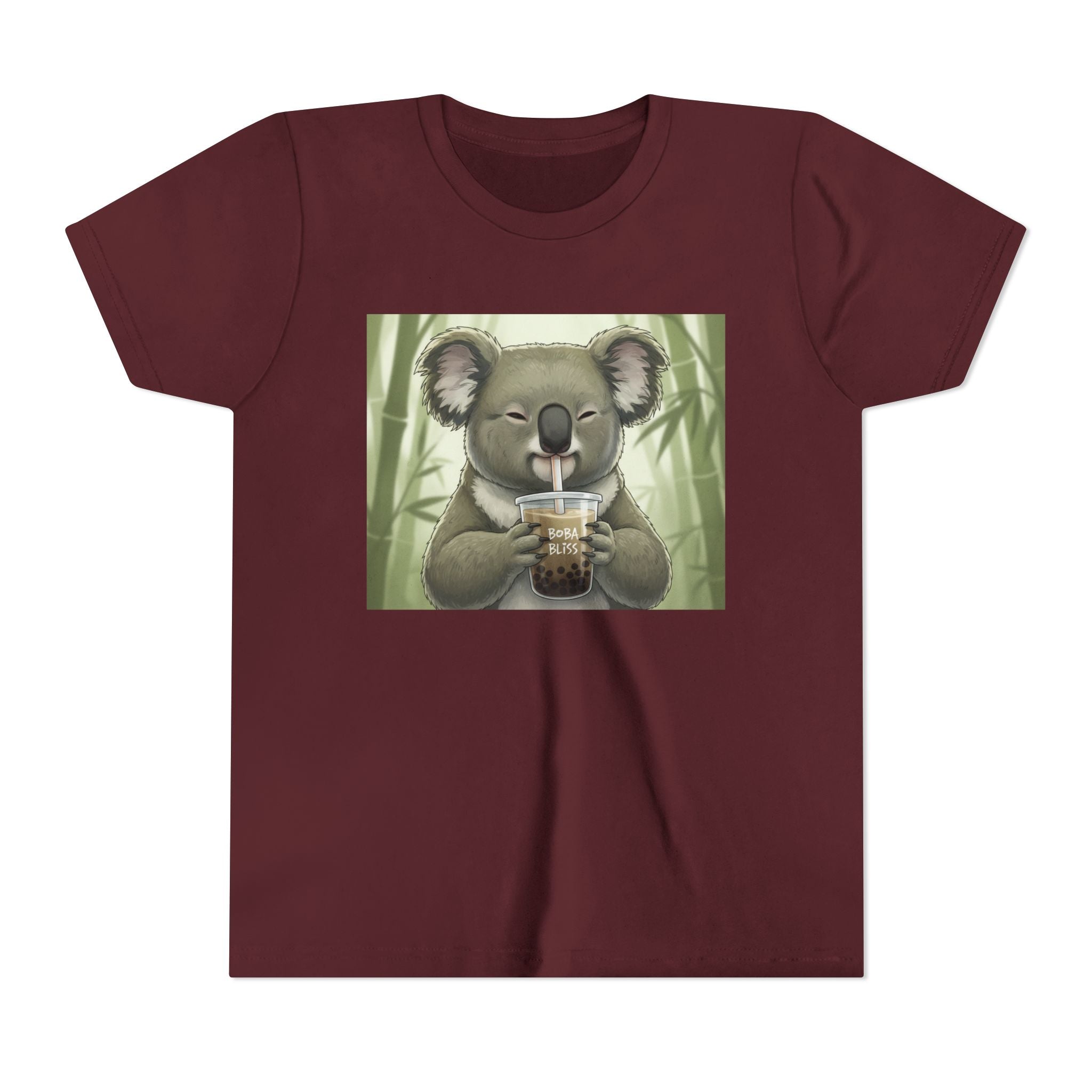 Kids Koala Boba Tea Time T‑Shirt — Cute Koala Drinking Bubble Tea Youth Tee - Kids
