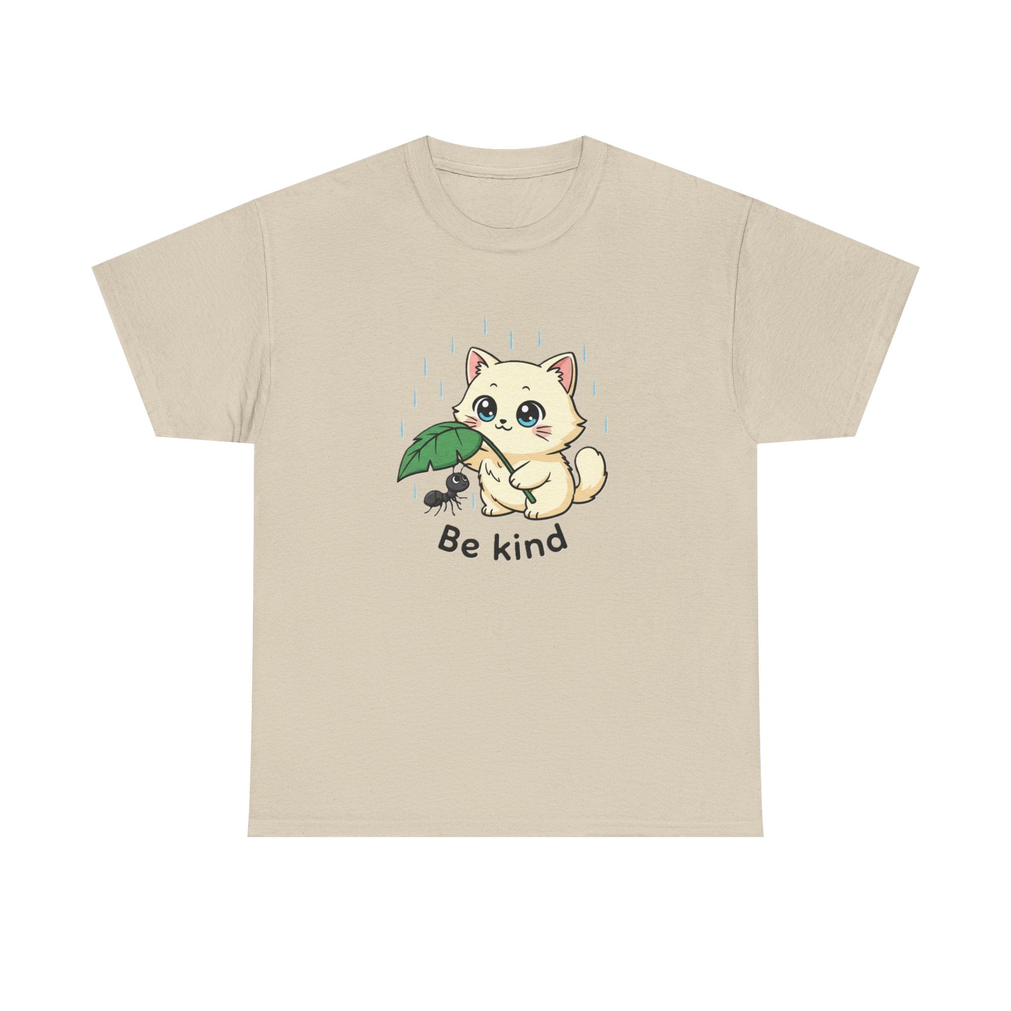 Be Kind Kitten T-Shirt — Cute Cat and Ant Illustration Tee - Adult
