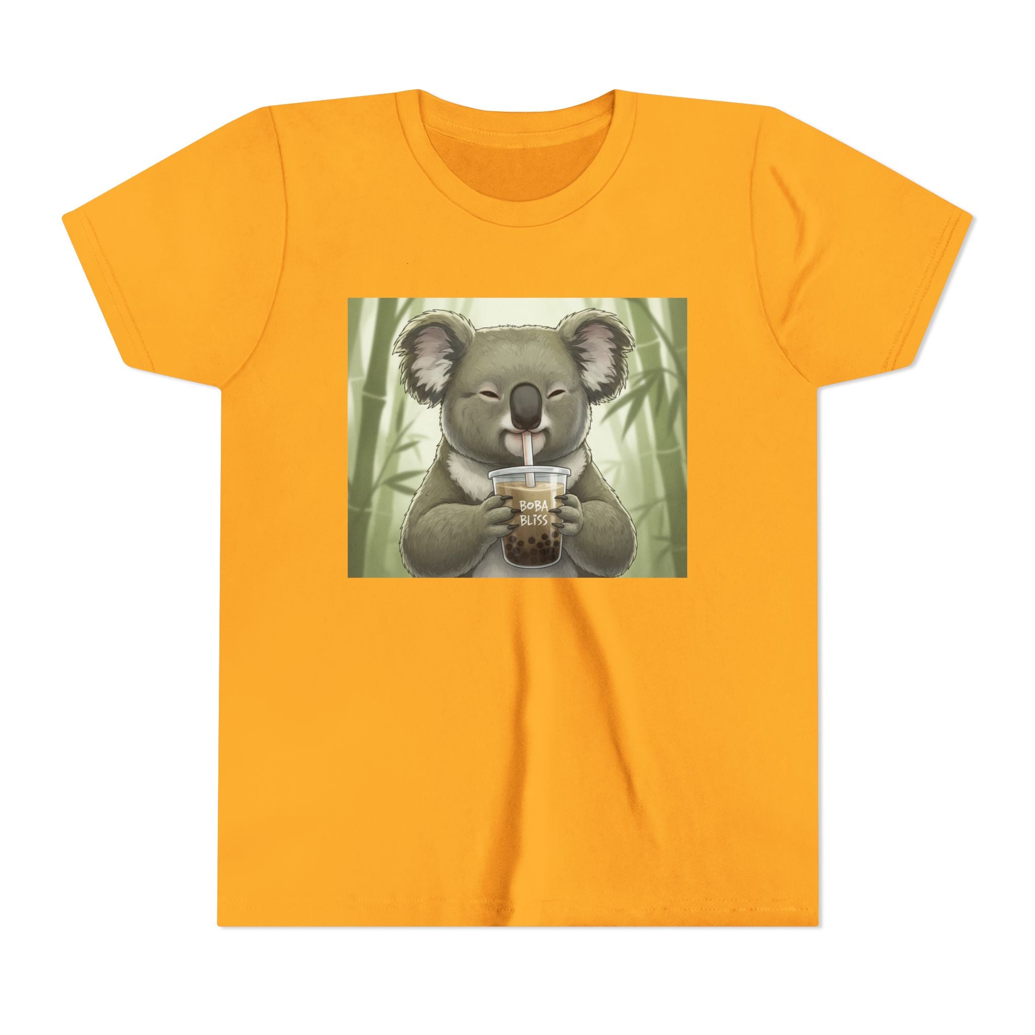 Kids Koala Boba Tea Time T‑Shirt — Cute Koala Drinking Bubble Tea Youth Tee - Kids