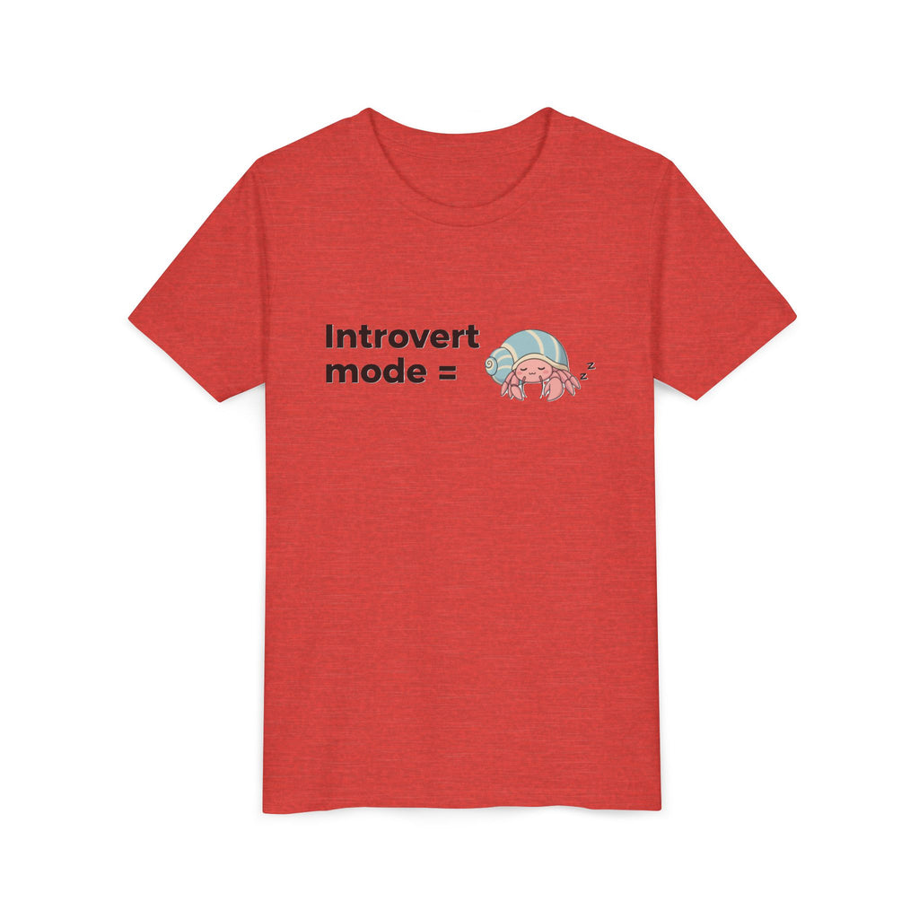 Youth Tee — "Introvert Mode" Cute Shell Crab Graphic Kid's T-Shirt