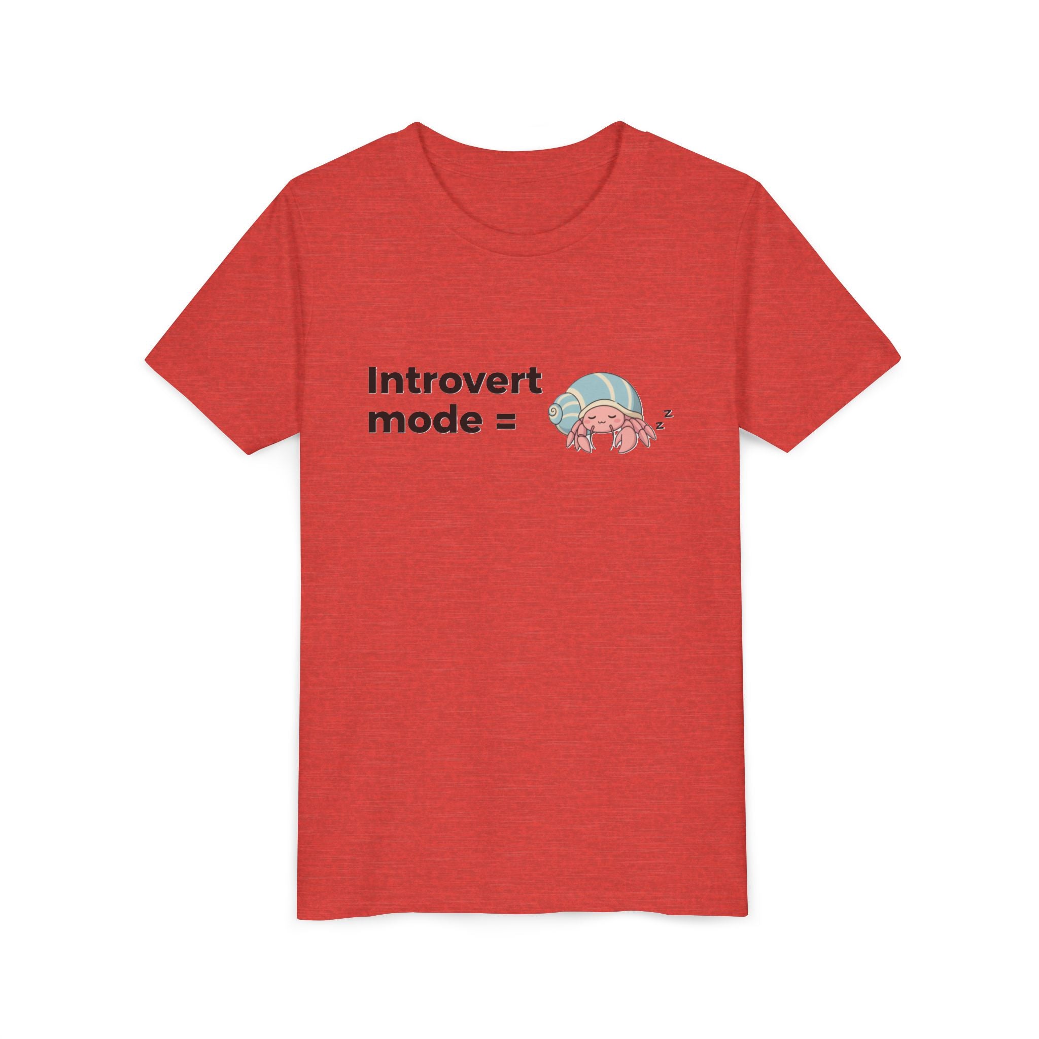 Youth Tee — "Introvert Mode" Cute Shell Crab Graphic Kid's T-Shirt