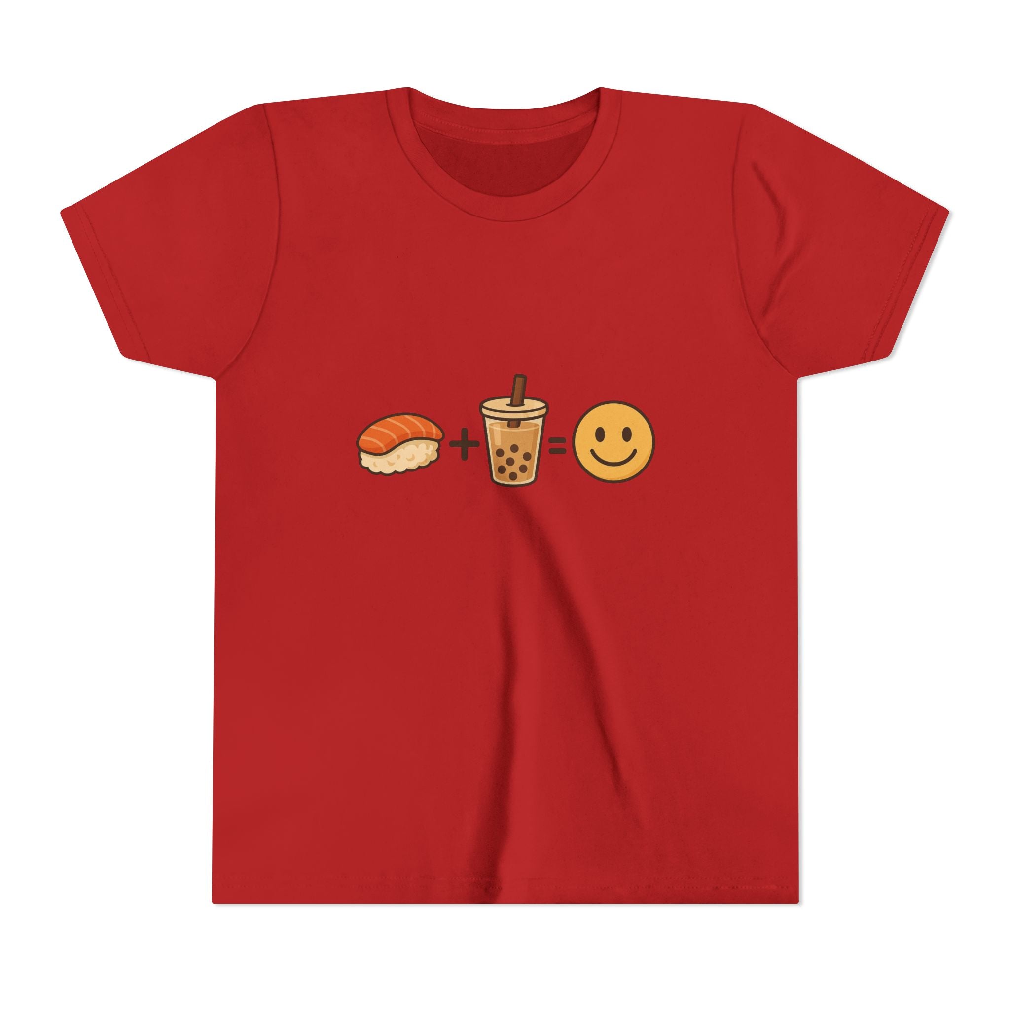 Youth Tee — Sushi + Bubble Tea = Happy Emoji Kids Shirt