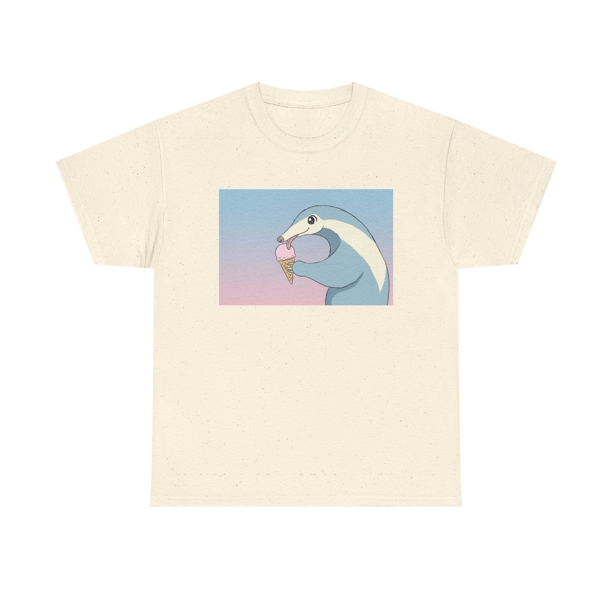 Anteater Eating Ice Cream T-Shirt — Cute Pastel Animal Graphic Tee - Adult