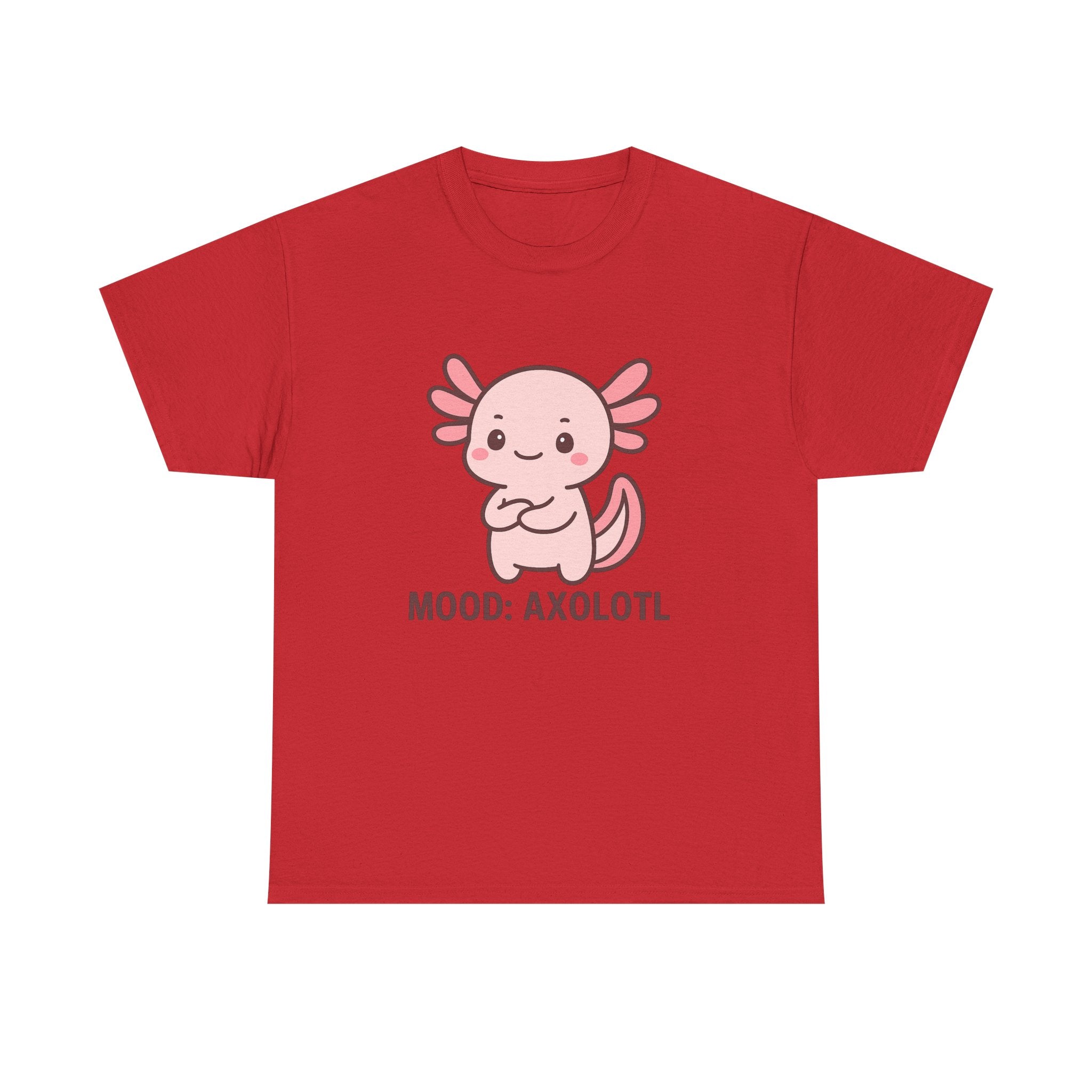 Axolotl Mood Tee — Cute Pink Axolotl Salamander Graphic T-Shirt - Adult