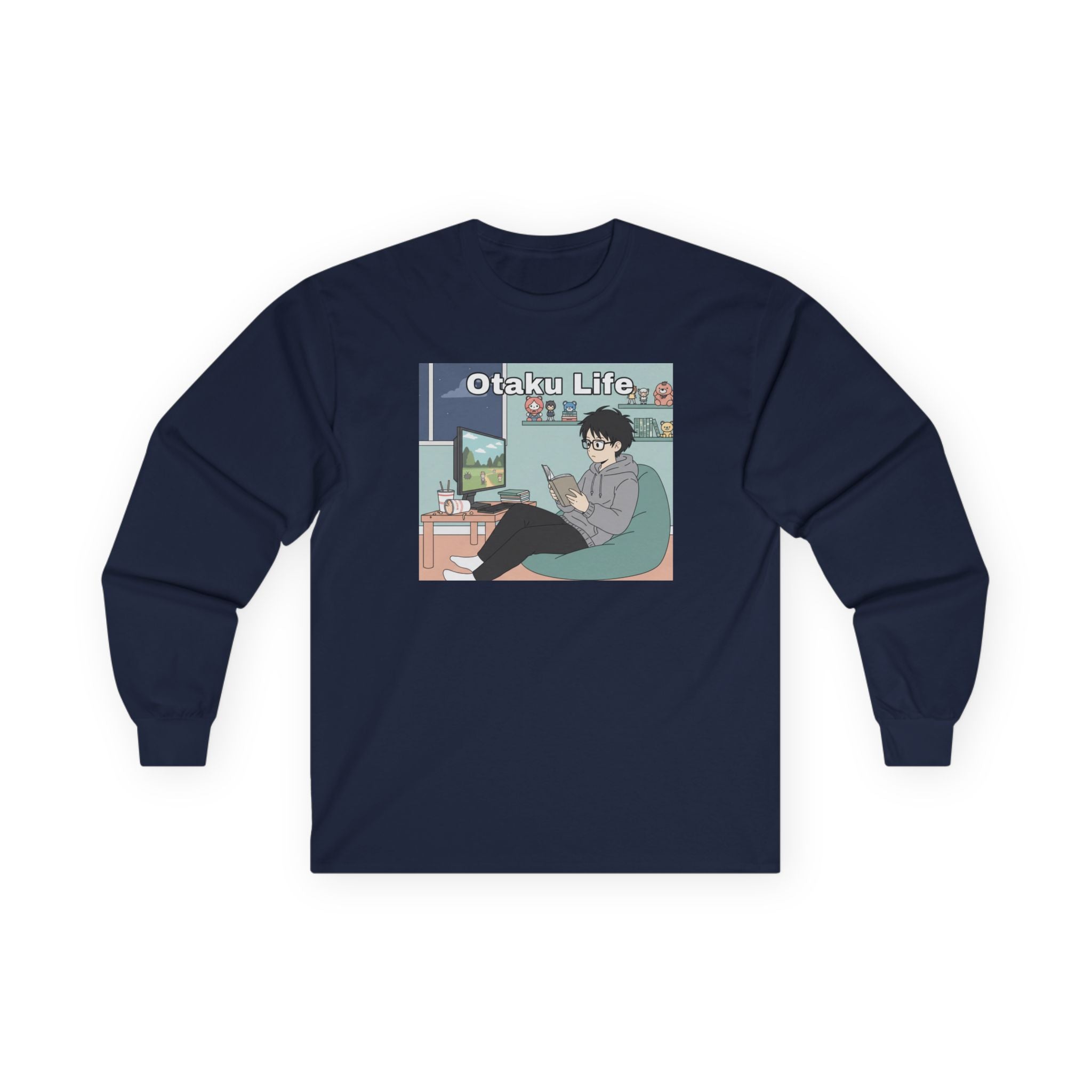 Otaku Life Long Sleeve Tee — Anime Lover Graphic Shirt - Adult