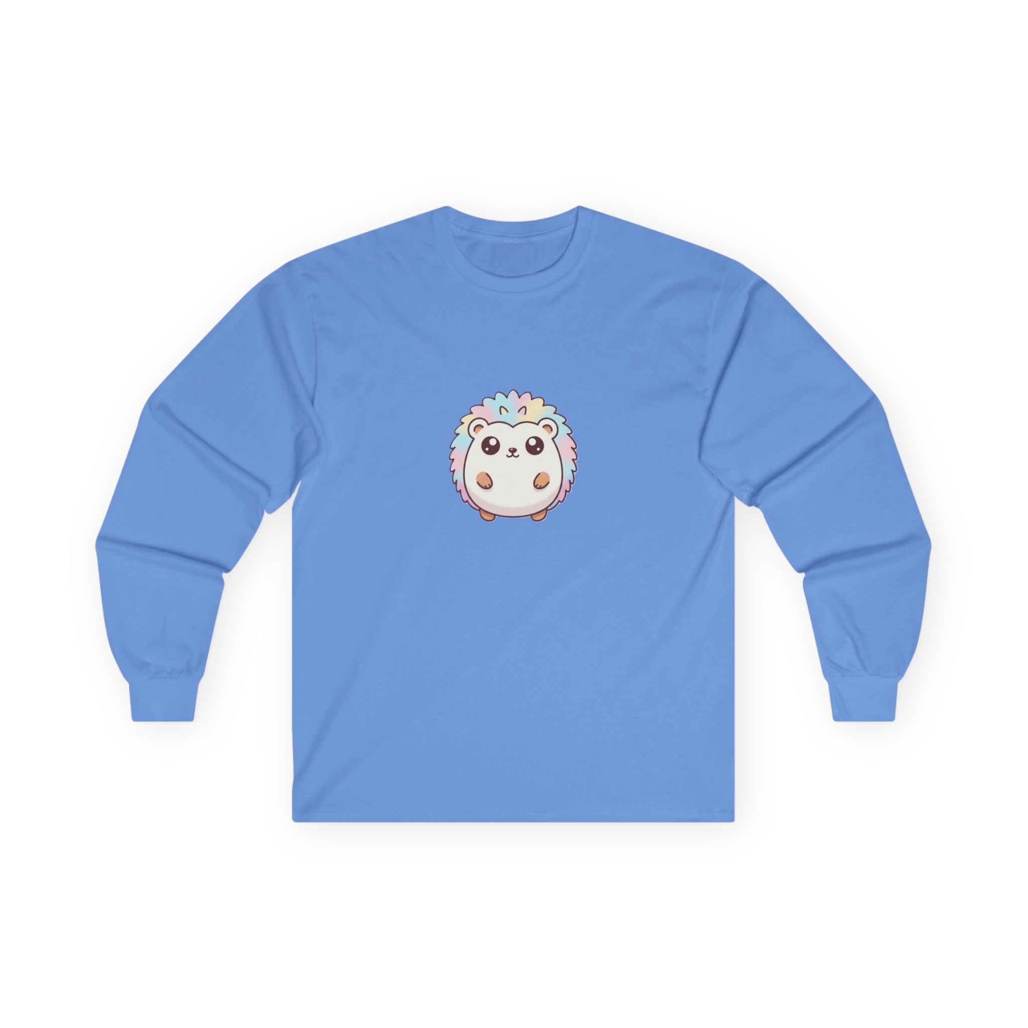 Cute Pastel Hedgehog Long Sleeve Tee — Kawaii Animal Shirt - Adult