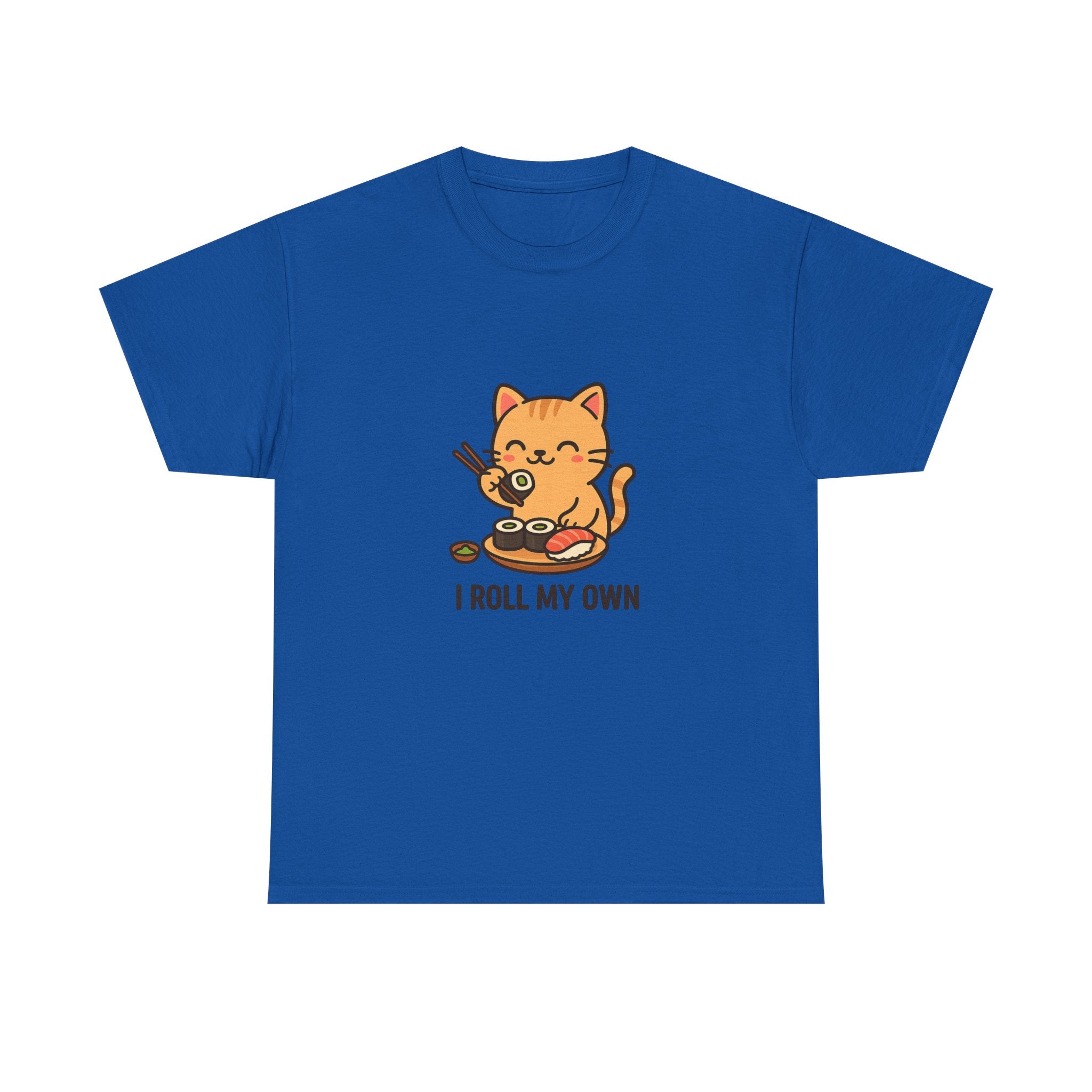 Cat Sushi T-Shirt — Cute 'I Roll My Own' Kawaii Sushi Cat Tee - Adult