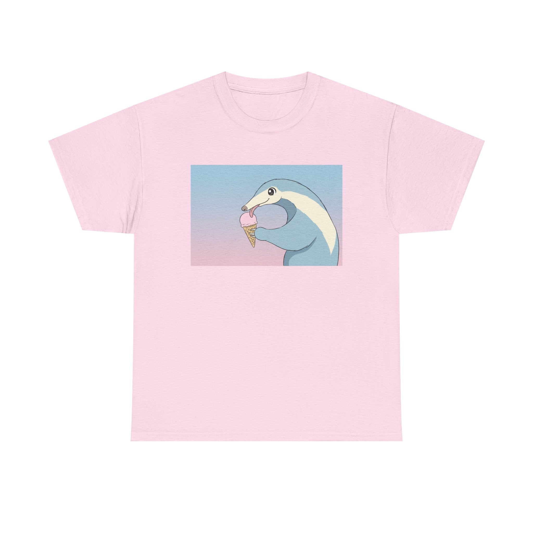 Anteater Eating Ice Cream T-Shirt — Cute Pastel Animal Graphic Tee - Adult