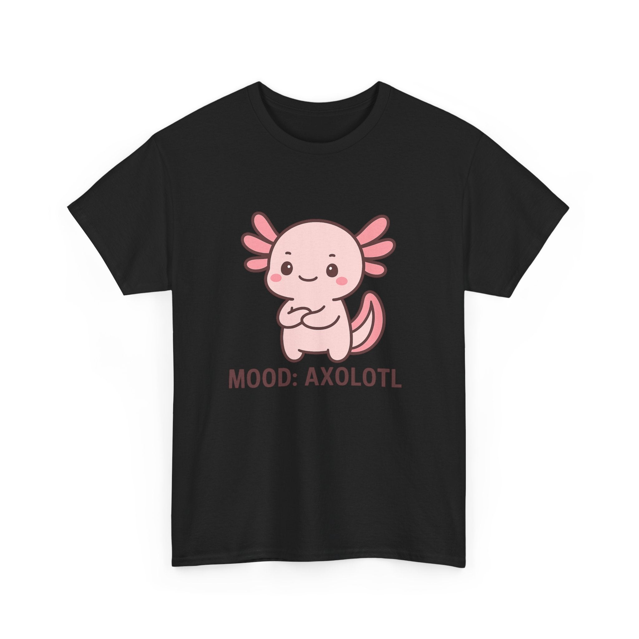 Axolotl Mood Tee — Cute Pink Axolotl Salamander Graphic T-Shirt - Adult