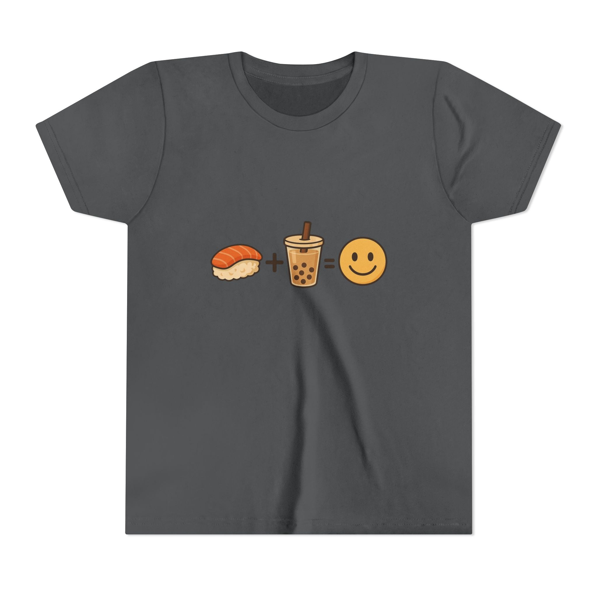 Youth Tee — Sushi + Bubble Tea = Happy Emoji Kids Shirt