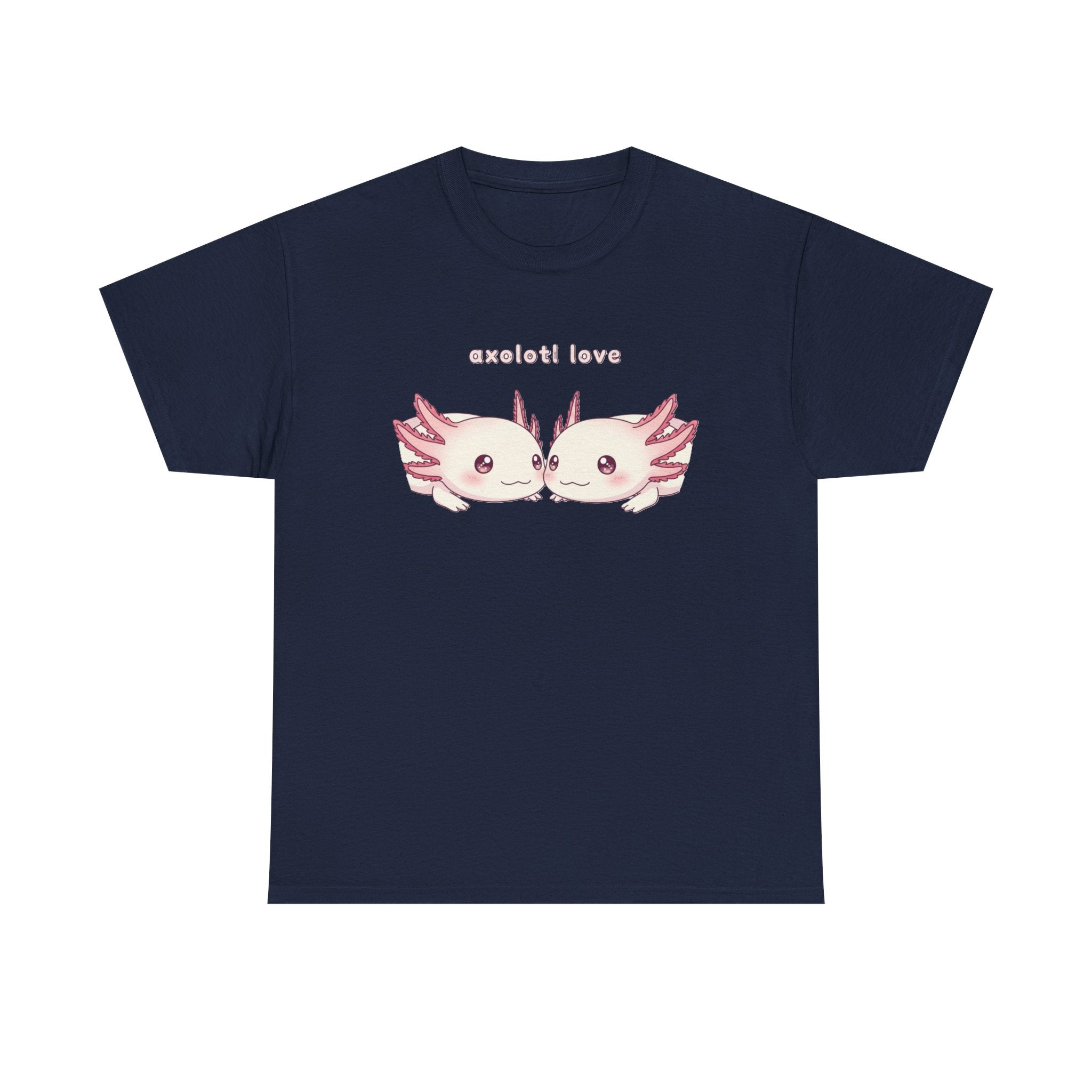 Axolotl Love T-Shirt — Cute Kissing Axolotls Graphic Tee - Adult