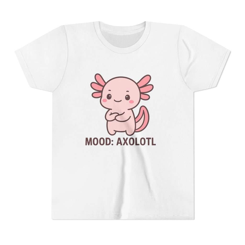 Youth Tee - "Mood: Axolotl" Cute Pink Axolotl Kids T-Shirt