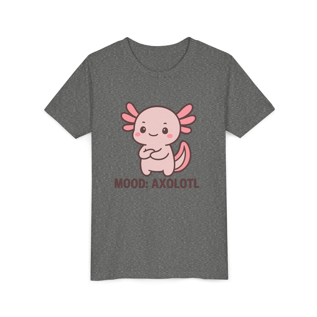 Youth Tee - "Mood: Axolotl" Cute Pink Axolotl Kids T-Shirt