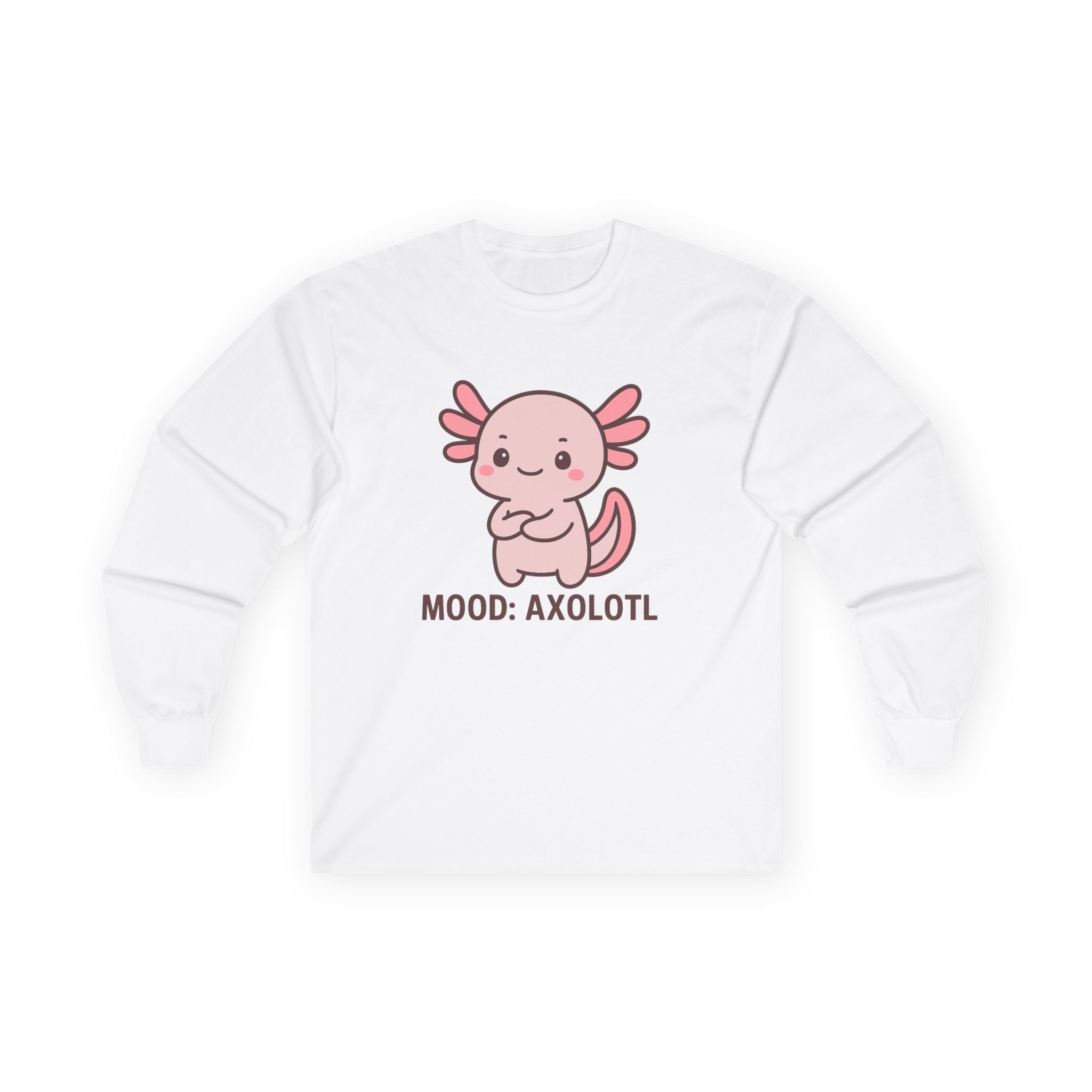Mood: Axolotl Long Sleeve Tee — Cute Kawaii Axolotl Salamander Shirt - Adult
