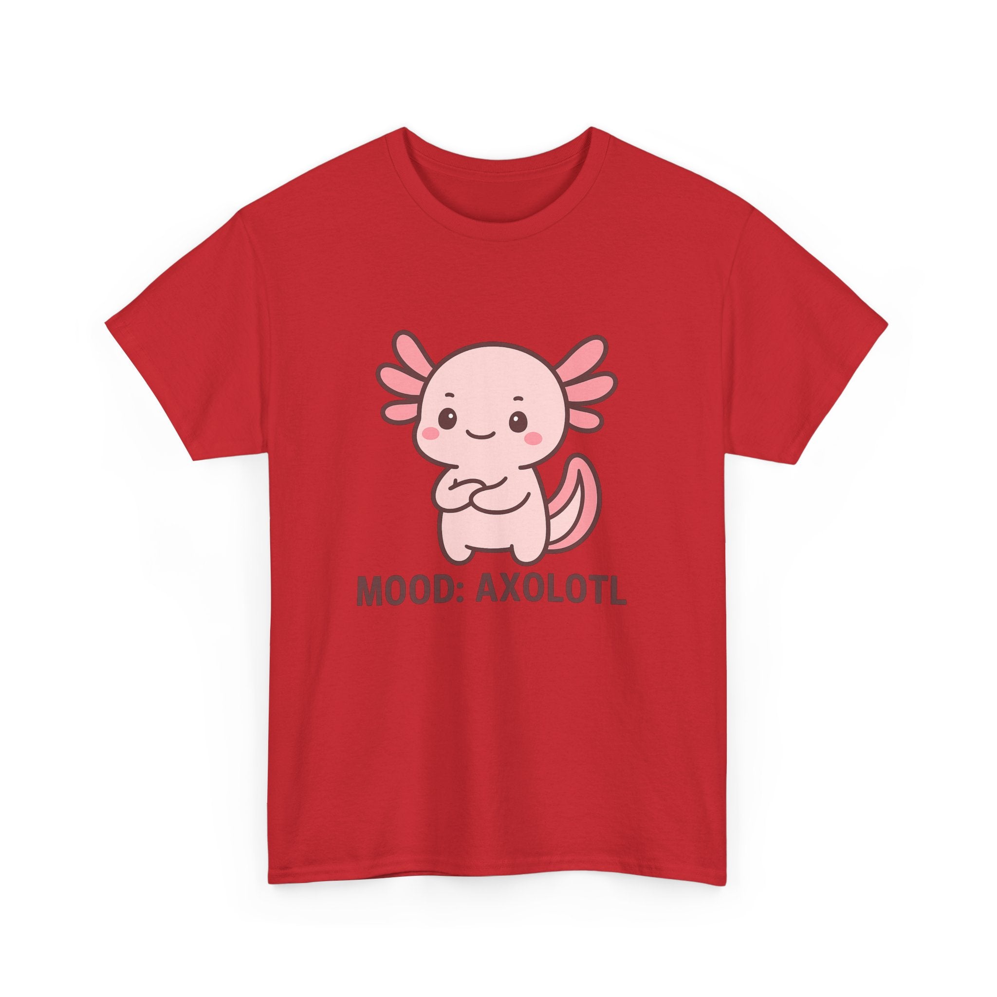 Axolotl Mood Tee — Cute Pink Axolotl Salamander Graphic T-Shirt - Adult