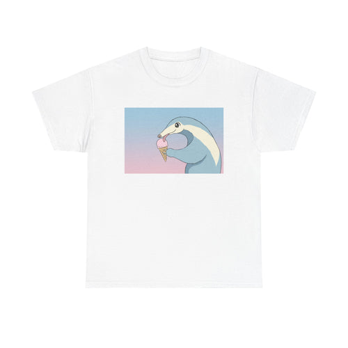 Anteater Eating Ice Cream T-Shirt — Cute Pastel Animal Graphic Tee - Adult